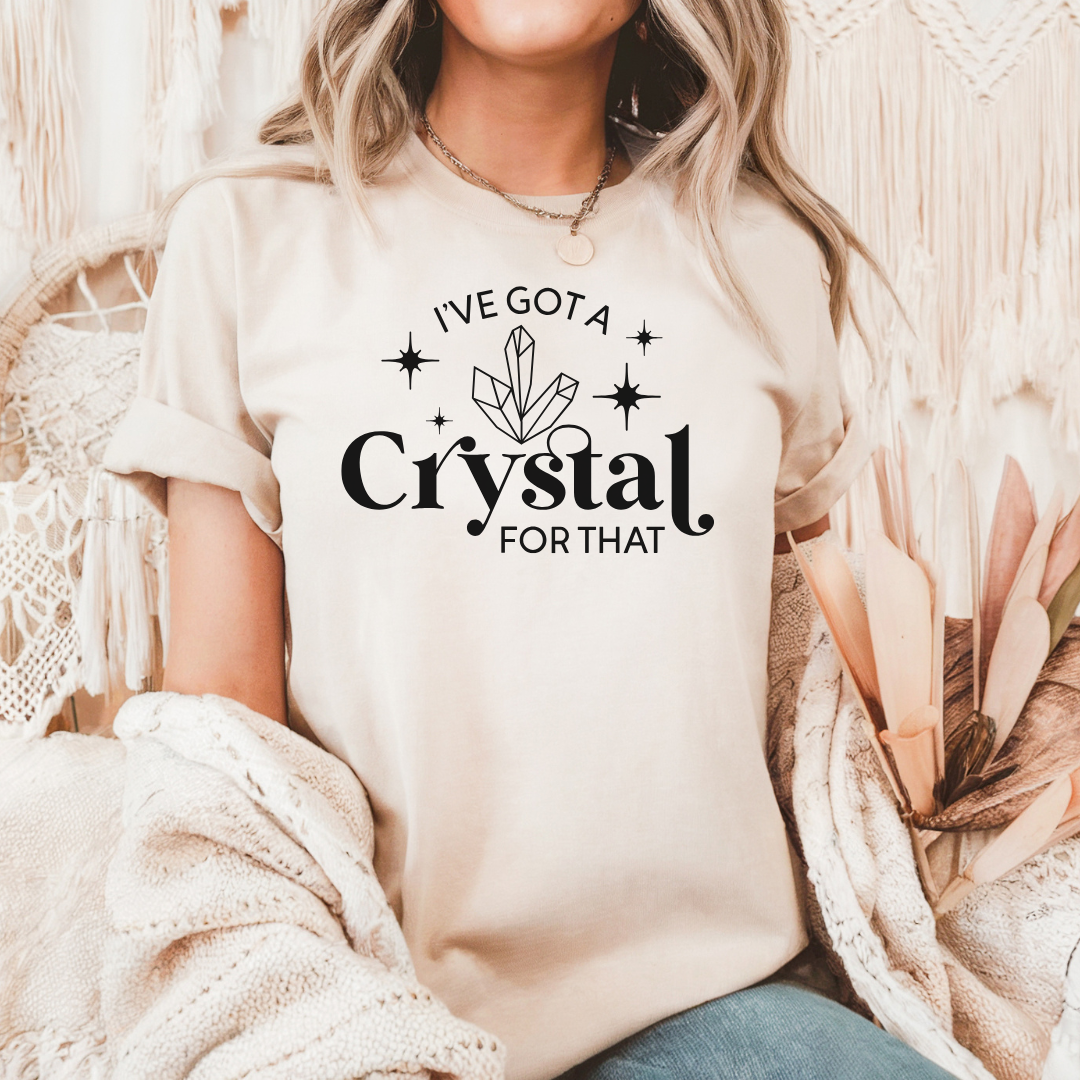 crystal tee in tan
