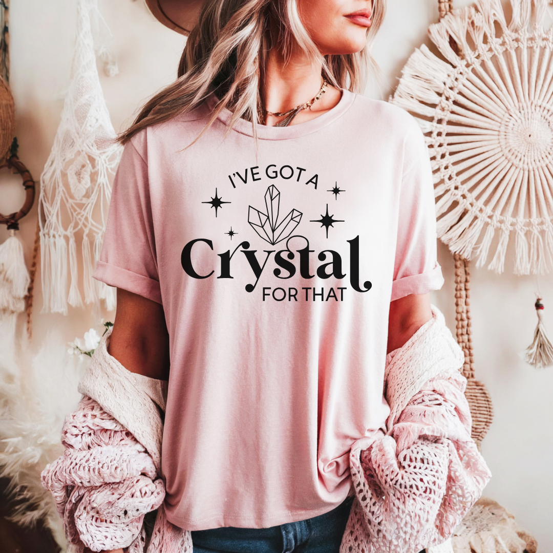 Crystal tee in peach