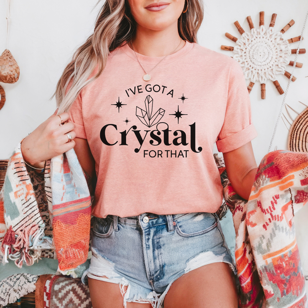 Crystal tee shirt in peach