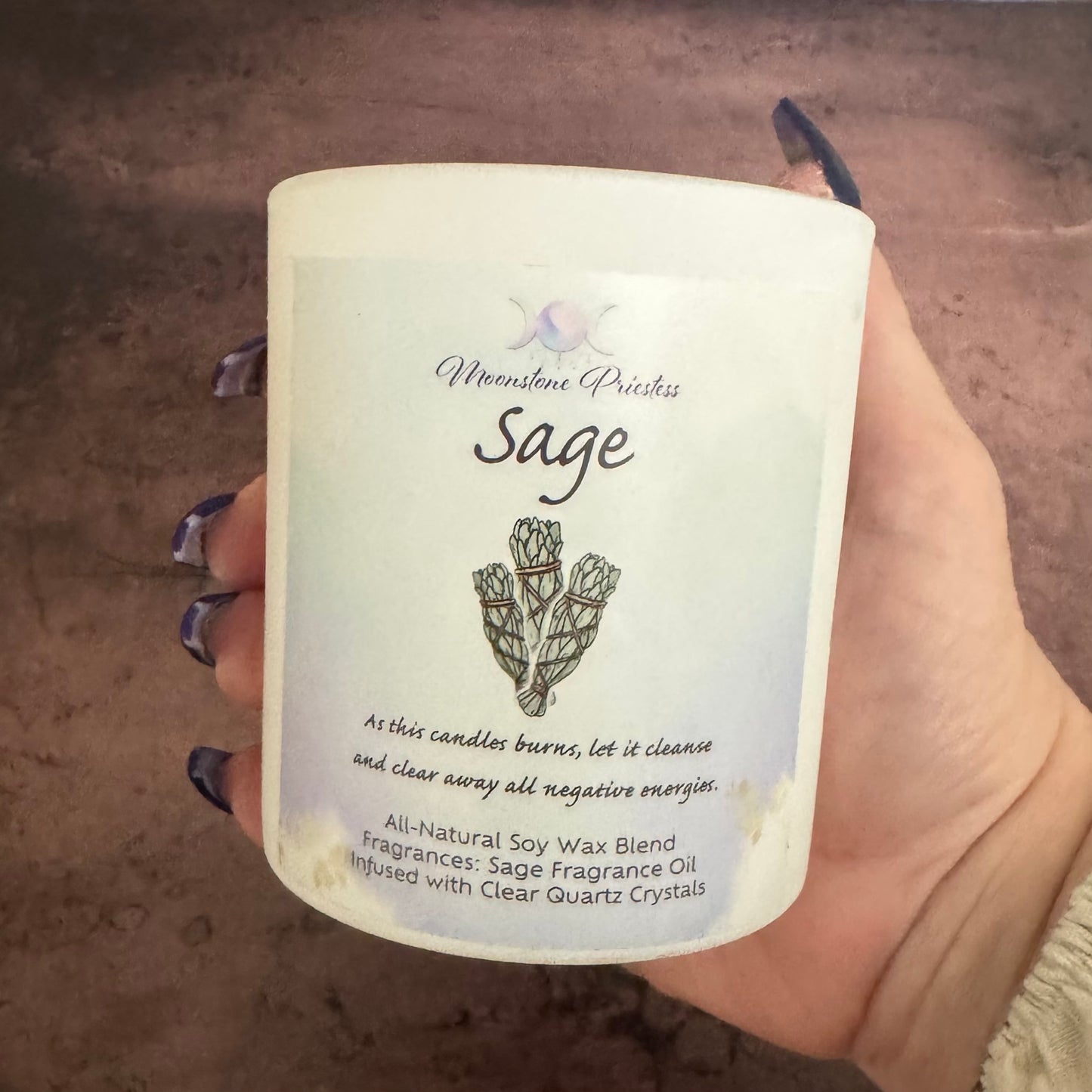 sage candle for meditation