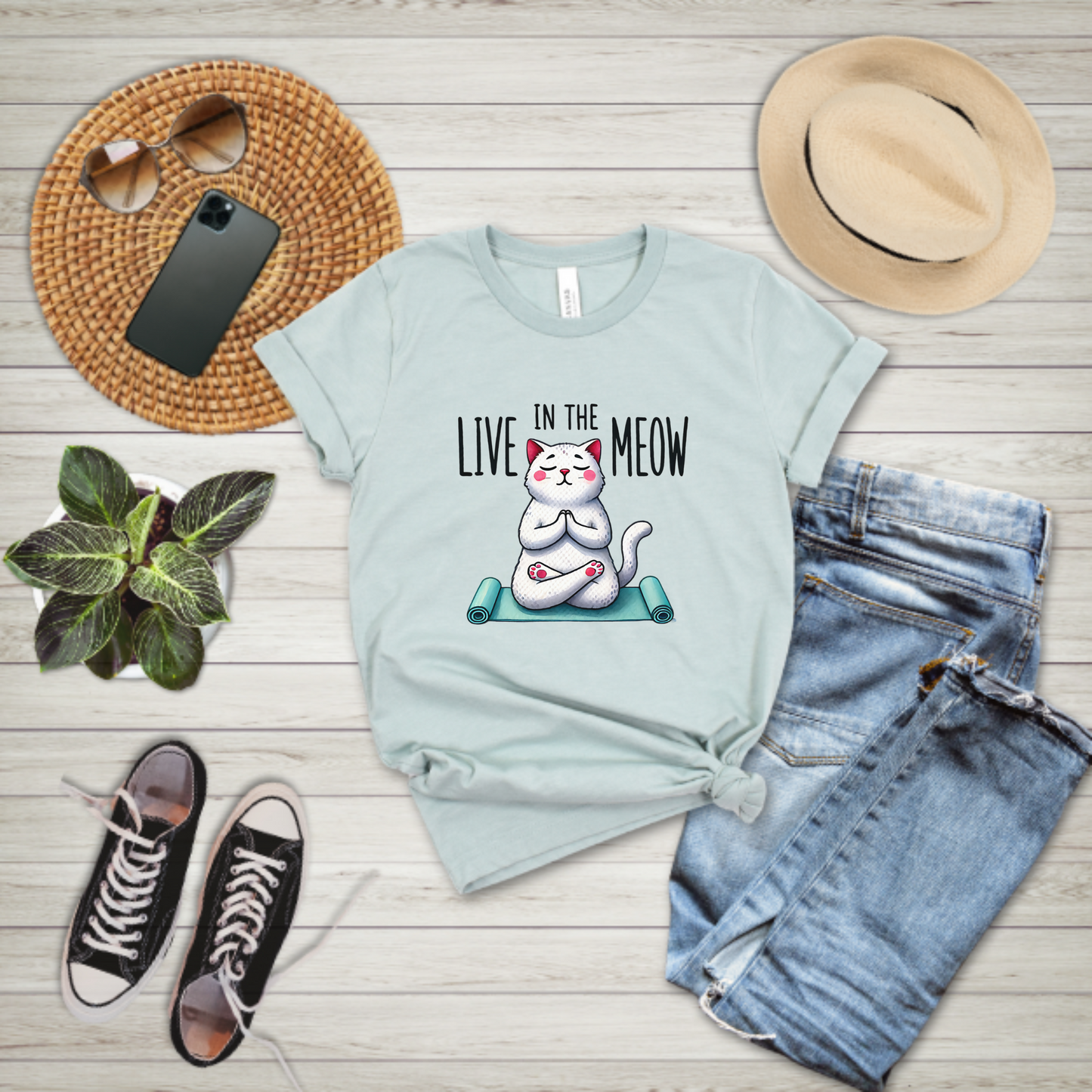 light blue live in the meow top