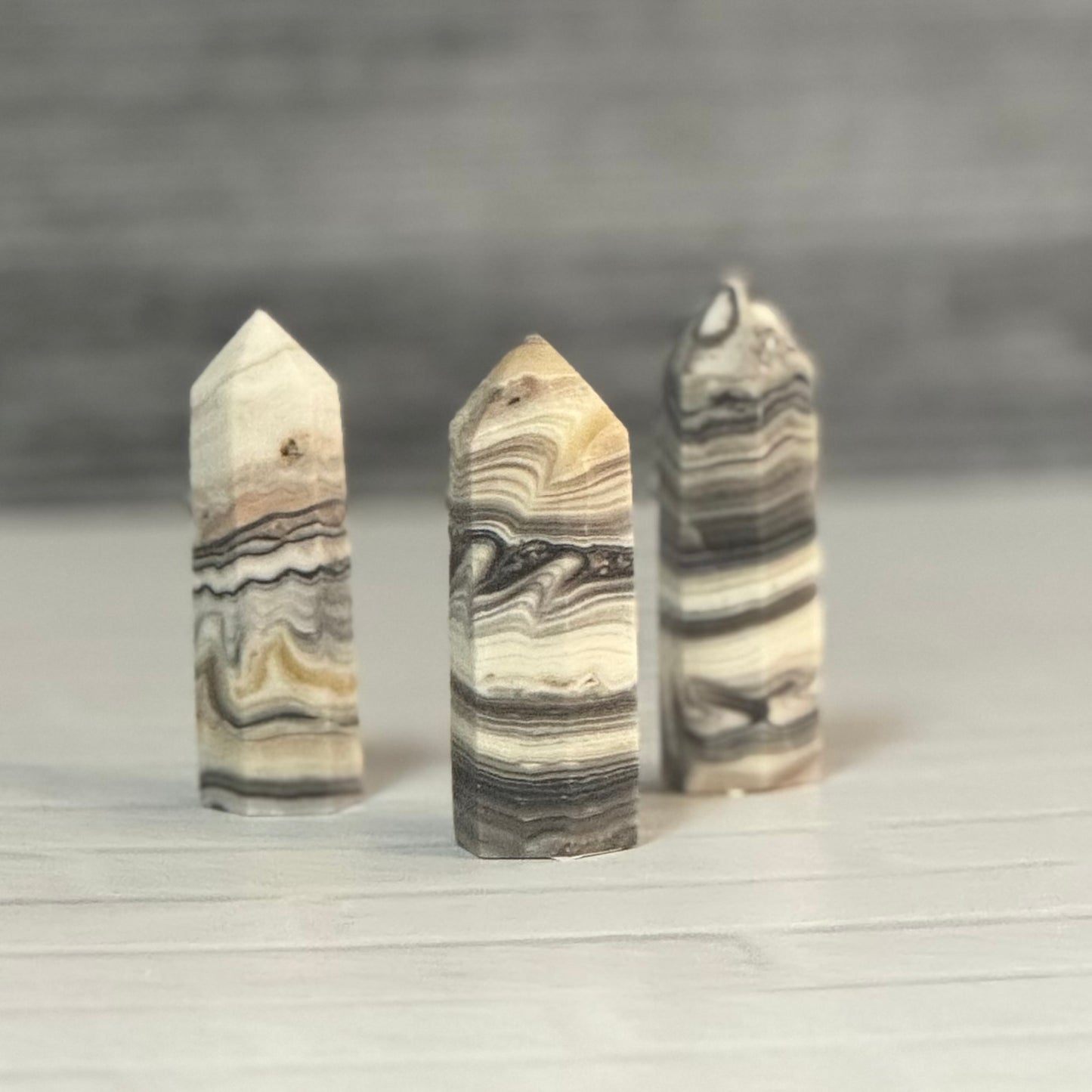 Banded calcite tower