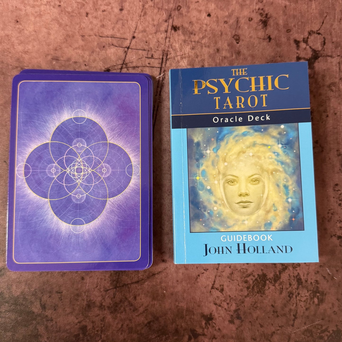 Psychic Tarot guidebook and back of card