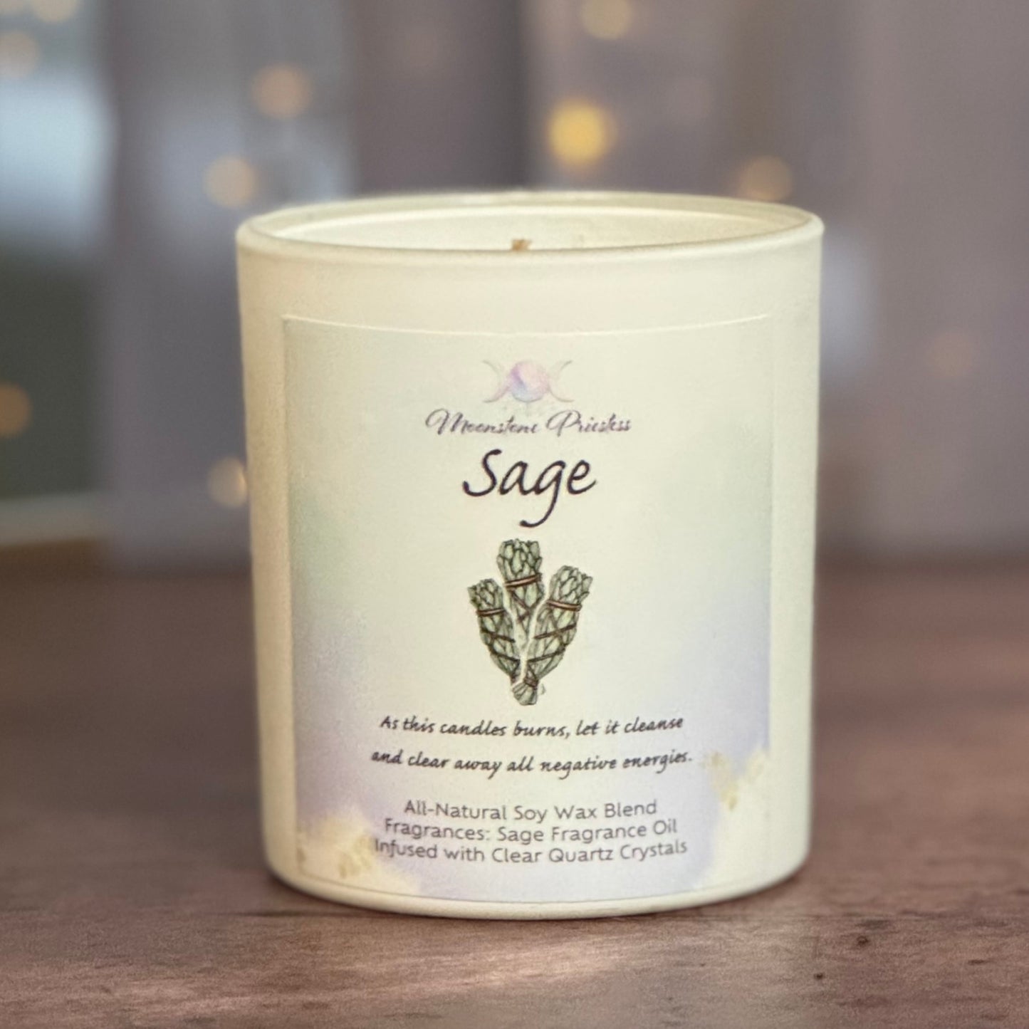 sage candle handmade for energy cleansing