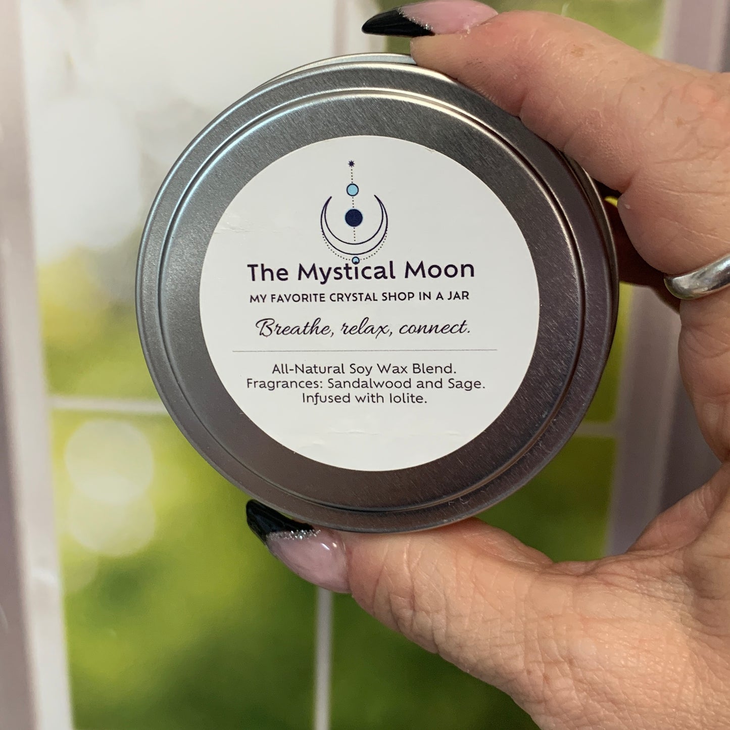 Iolite Crystal Handmade Candle