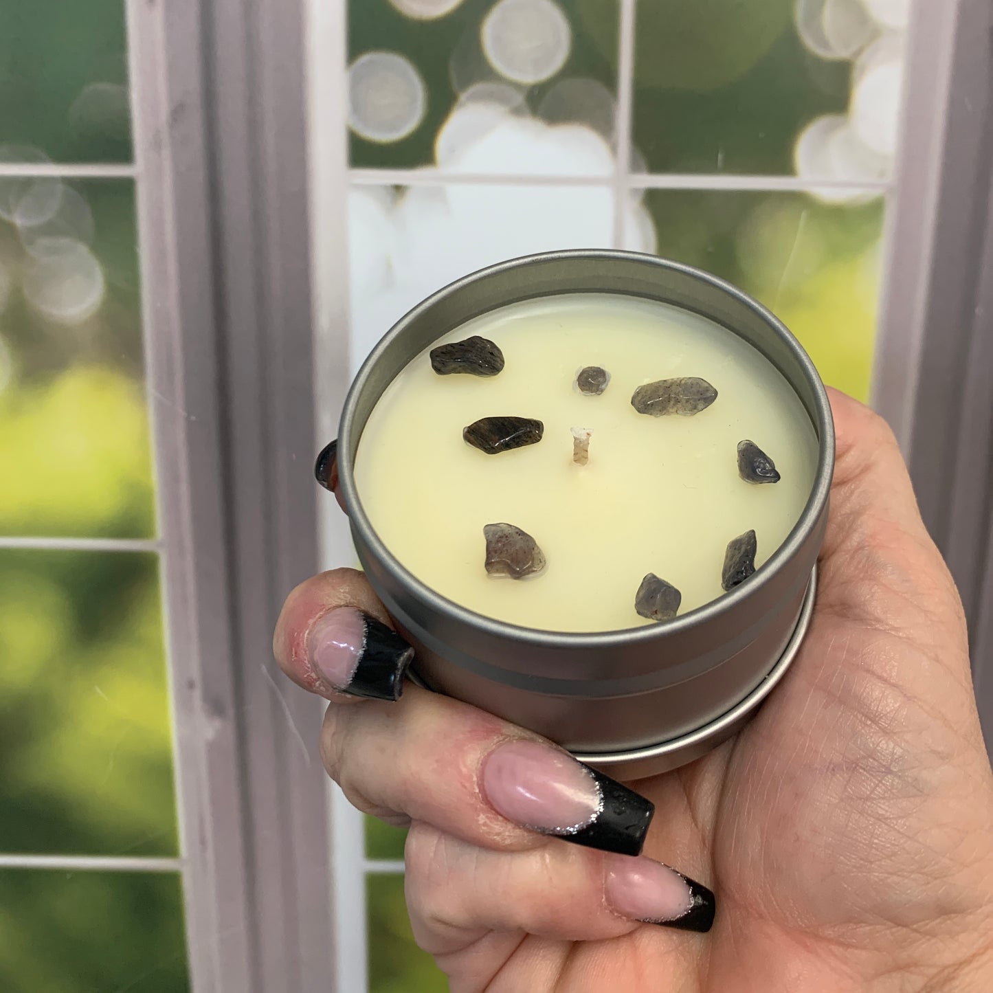 Iolite Crystal Handmade Candle