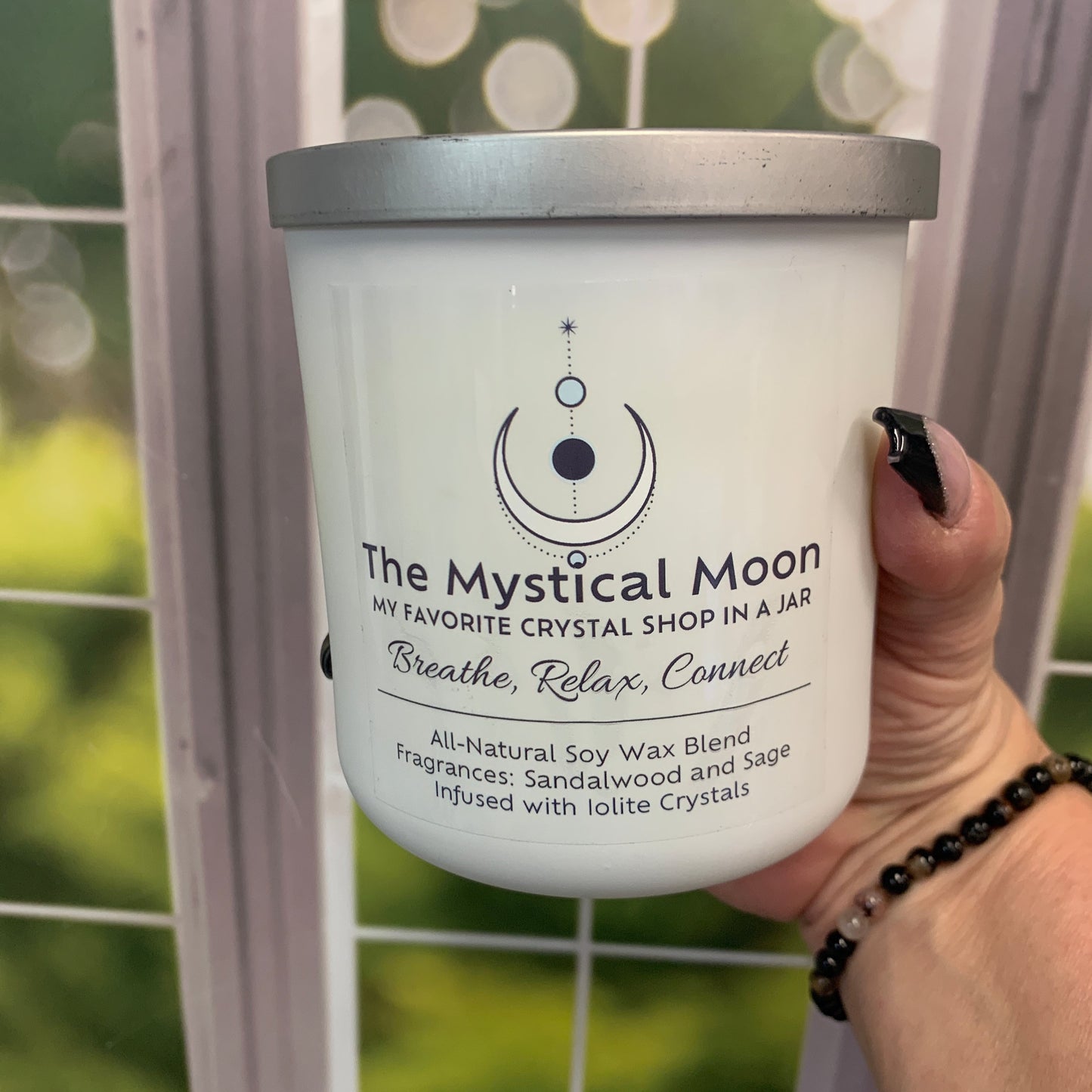 Iolite Crystal Candle