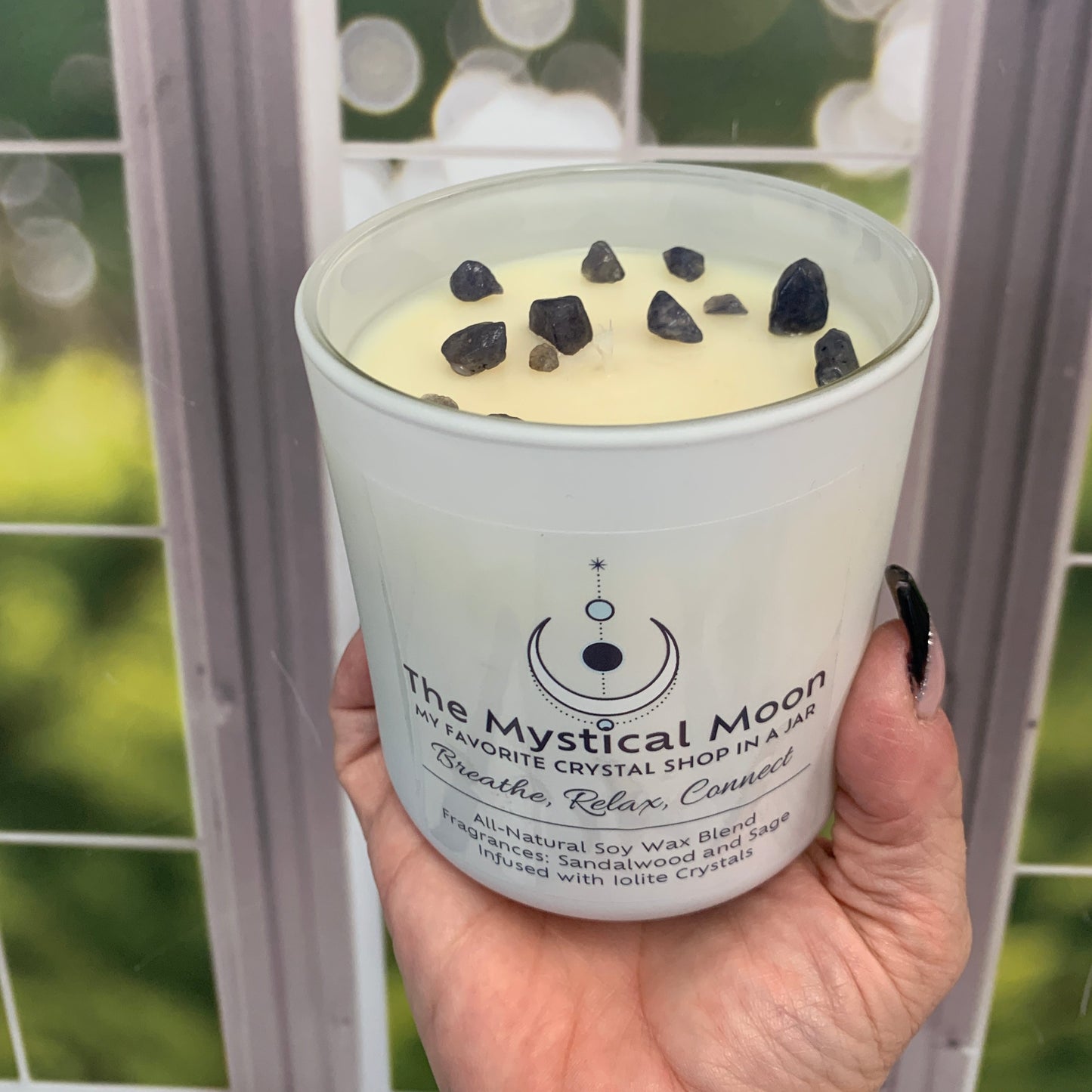 Iolite Crystal Candle