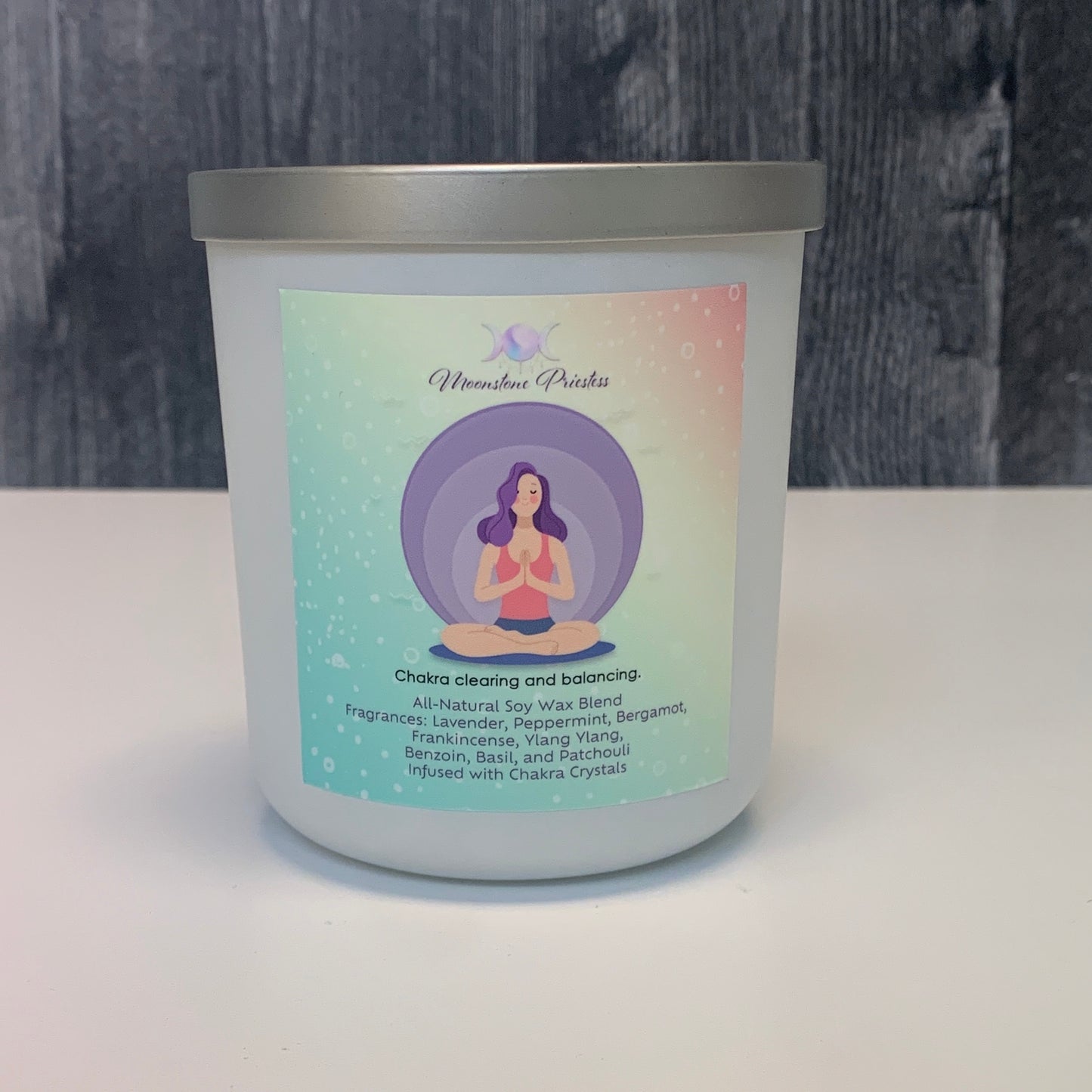 Chakra Bliss Candle with Chakra Crystals