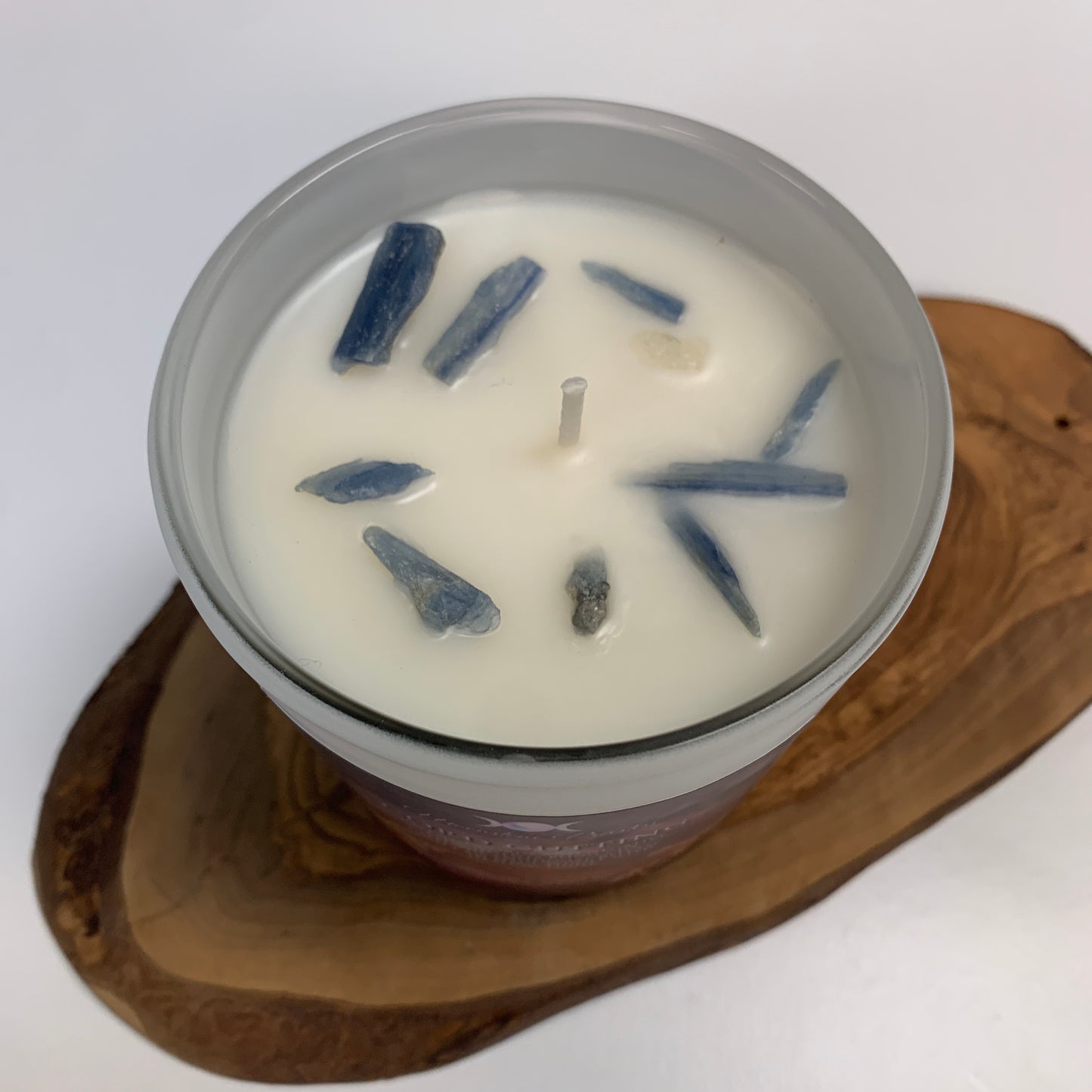 Cord Cutting Candle with Kyanite Crystals