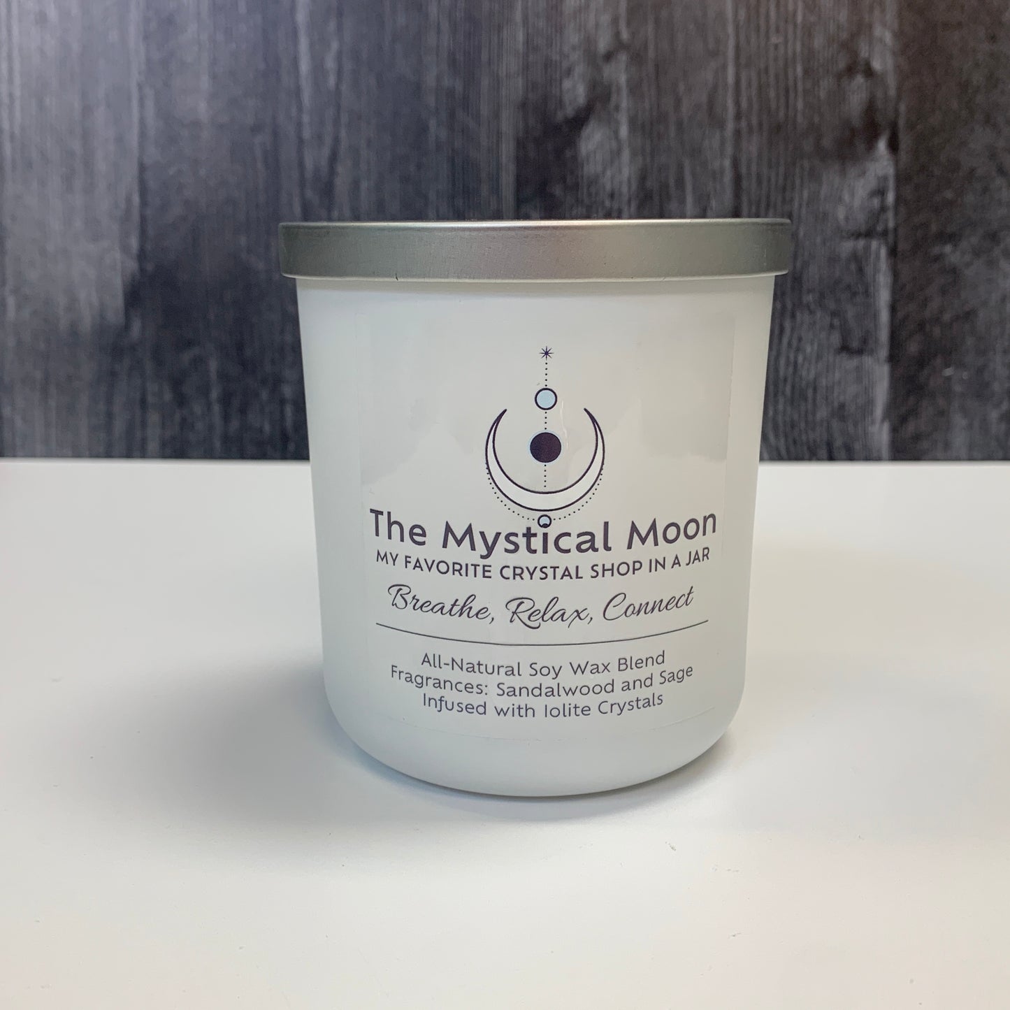 Iolite Crystal Candle