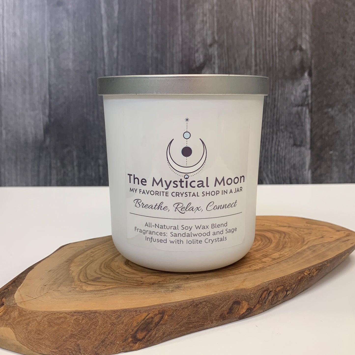 Iolite Crystal Candle