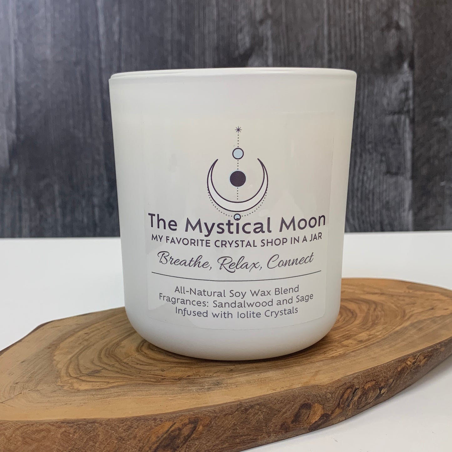 Iolite Crystal Candle