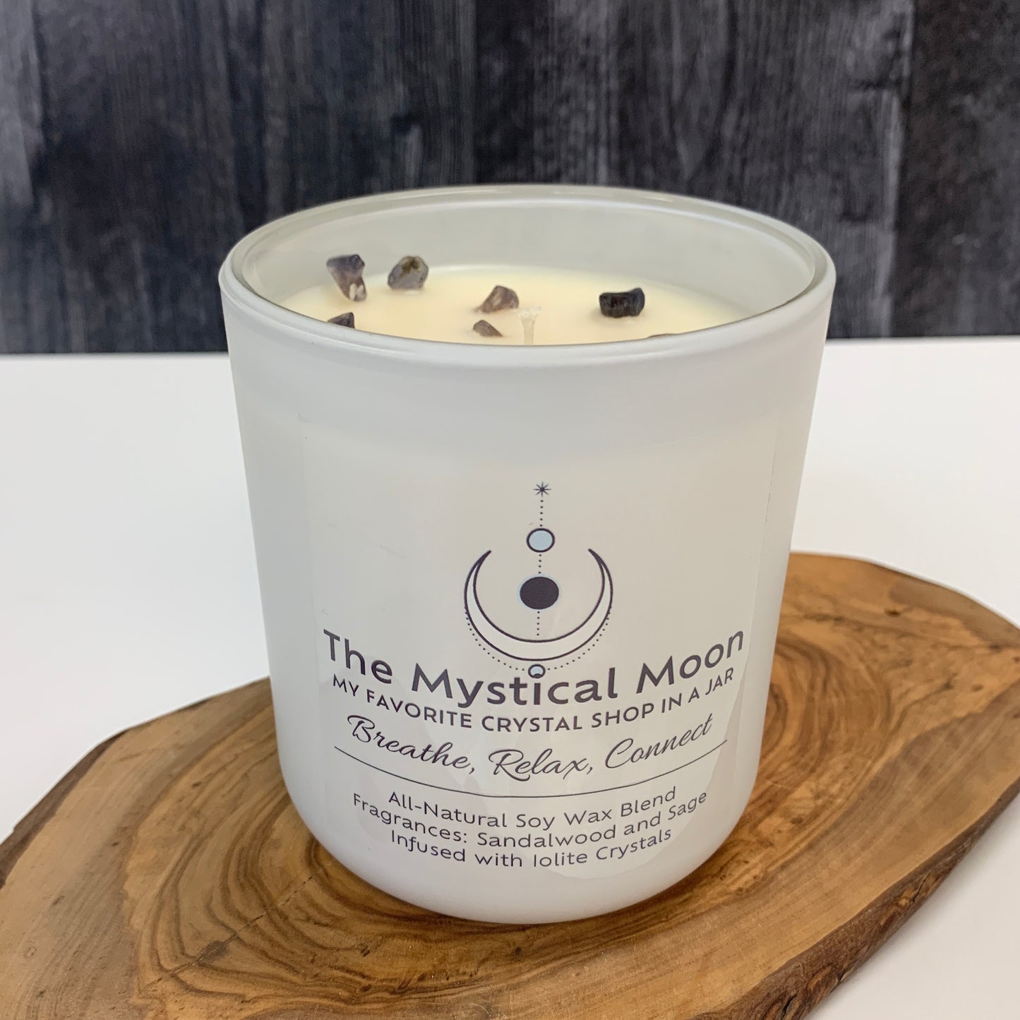 Iolite Crystal Candle