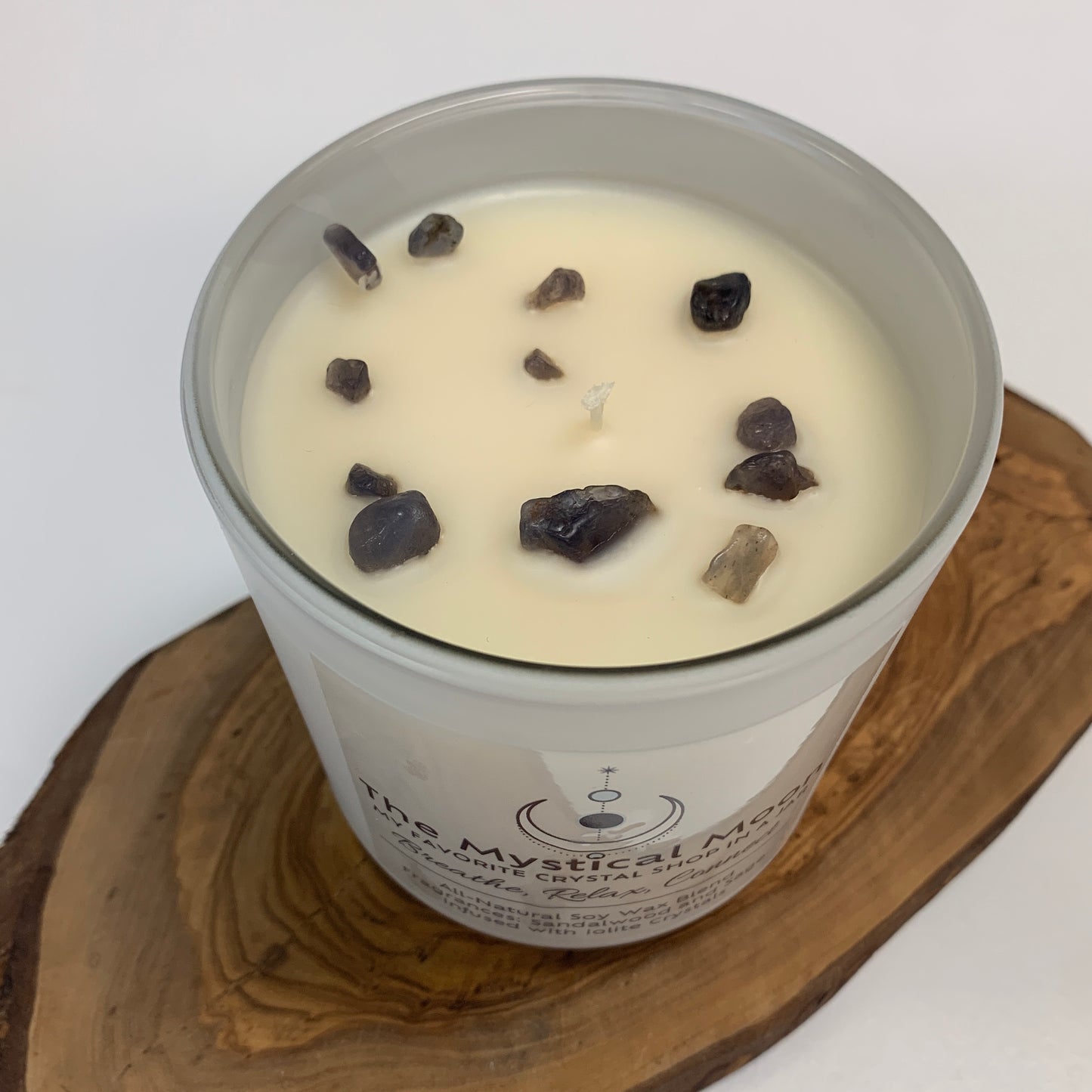 Iolite Crystal Candle