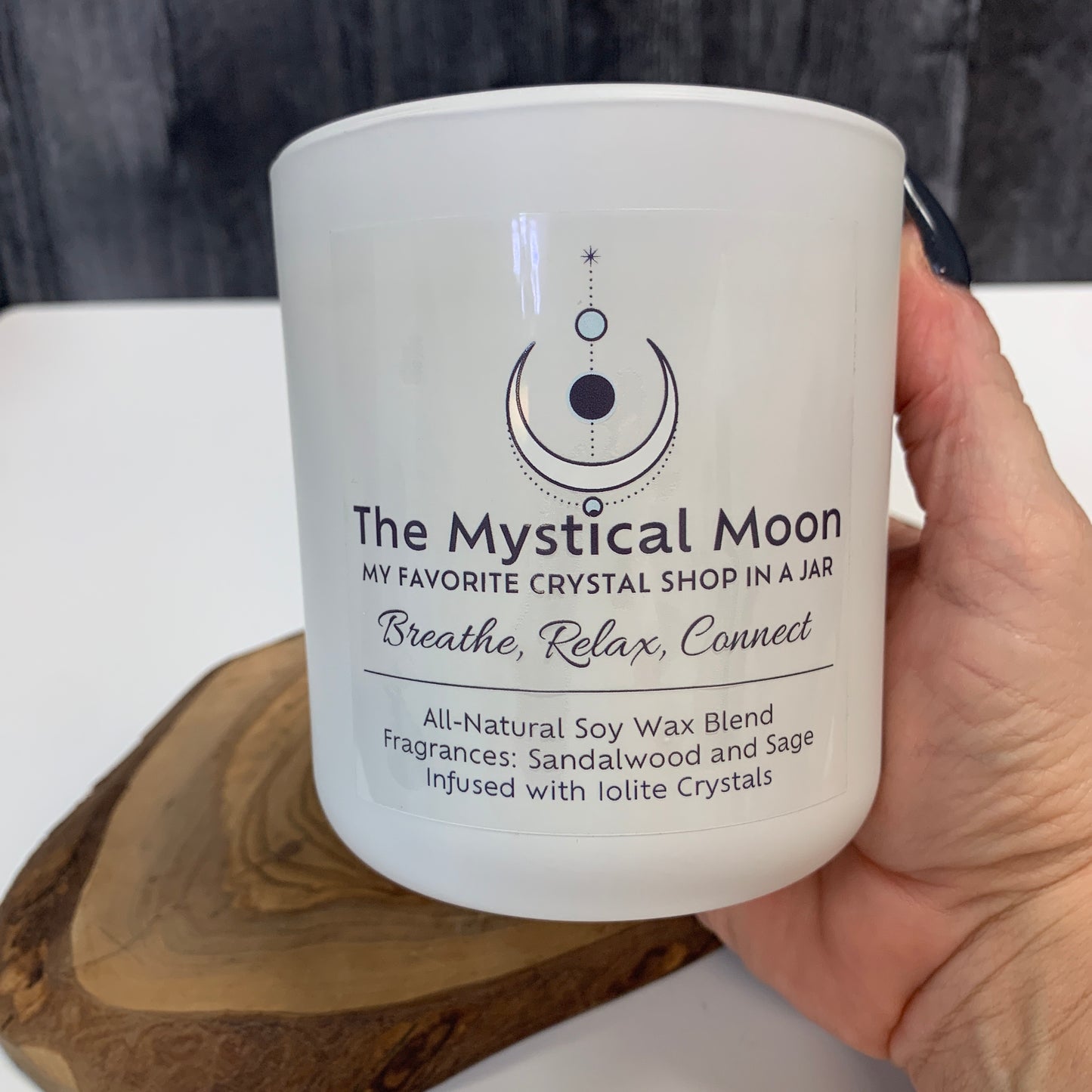 Iolite Crystal Candle
