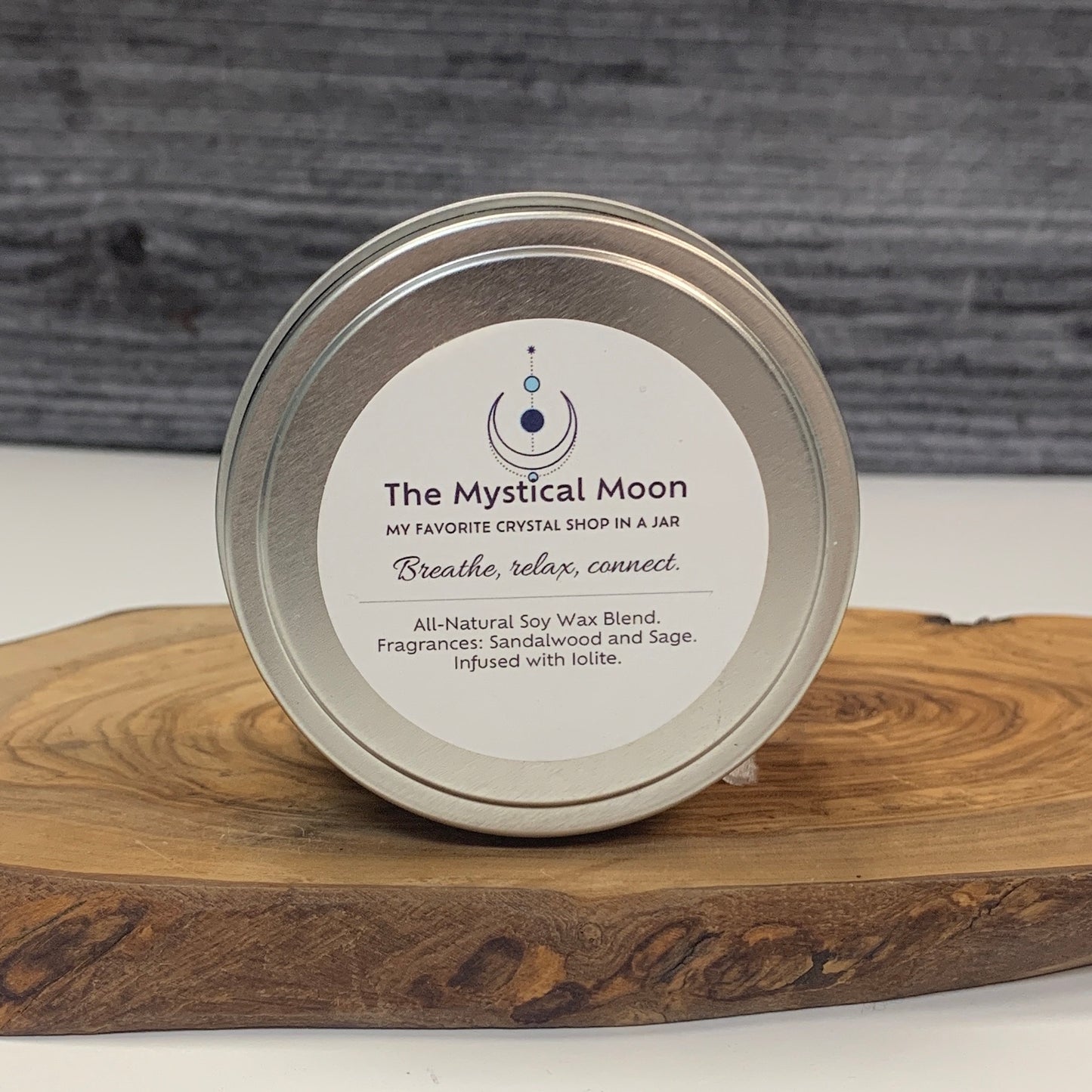 Iolite Crystal Handmade Candle