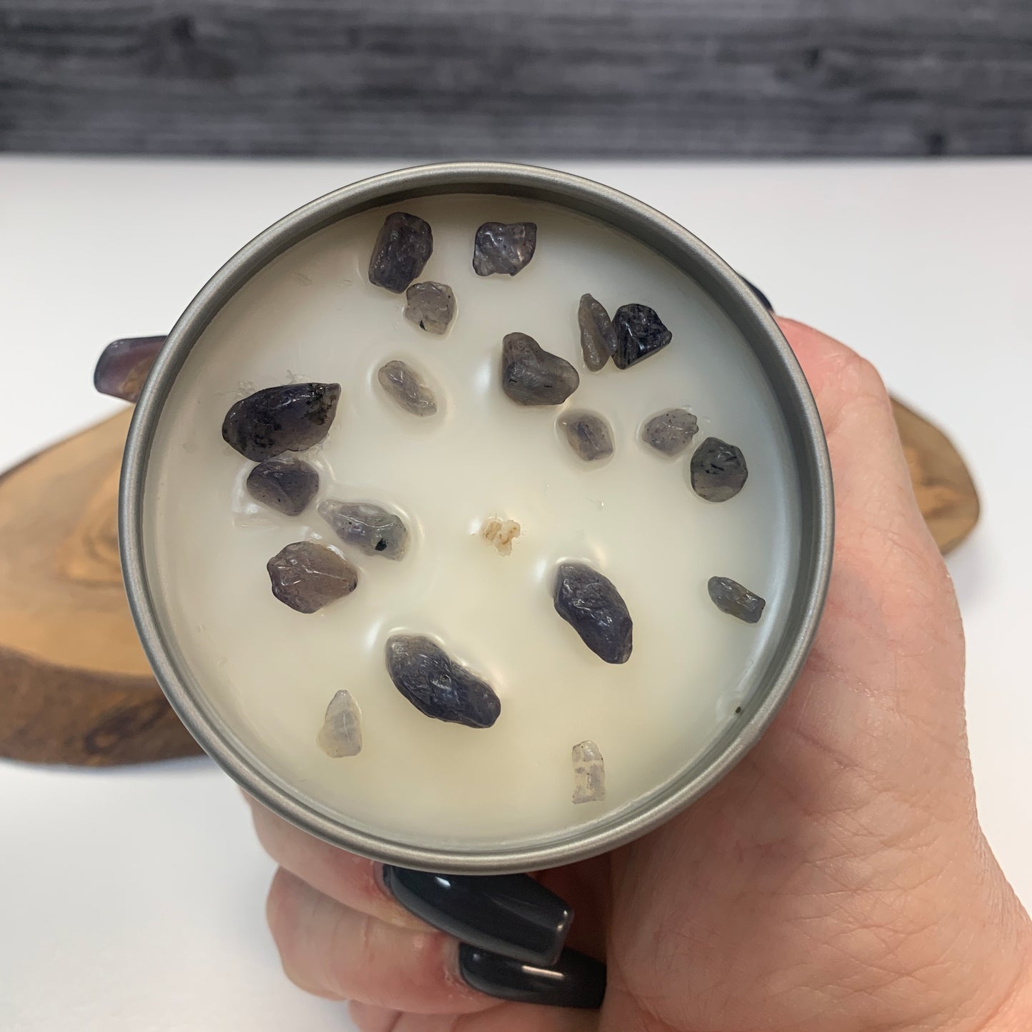 Iolite Crystal Handmade Candle