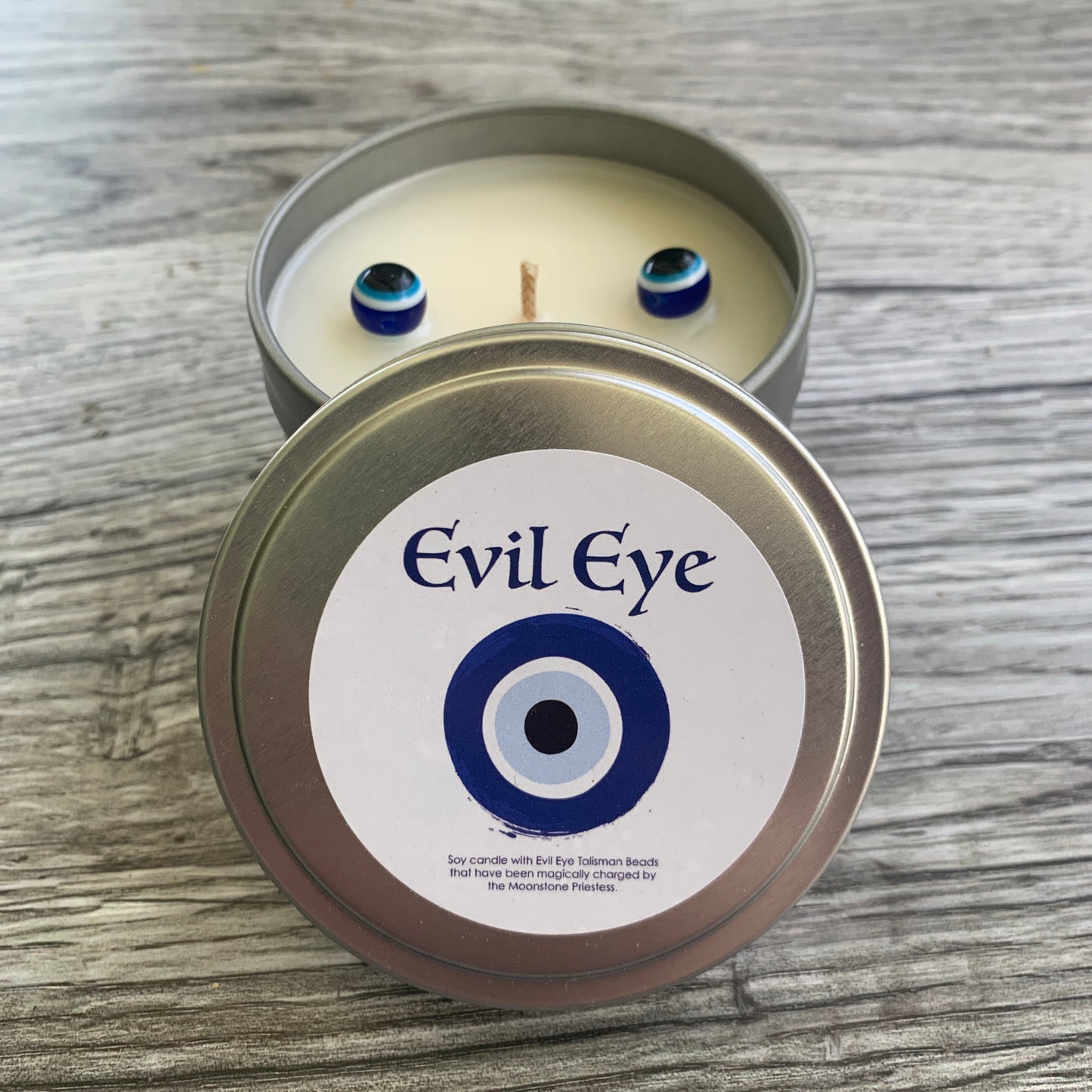 Evil Eye Protection Candle Travel Tin