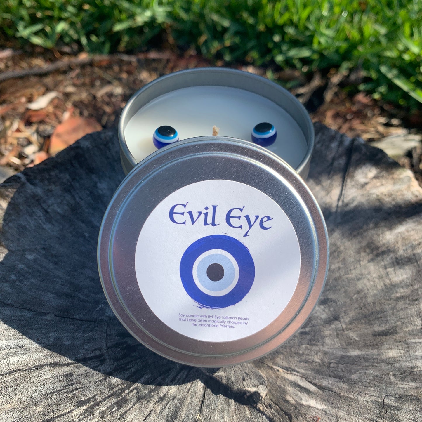 Evil Eye Protection Candle Travel Tin