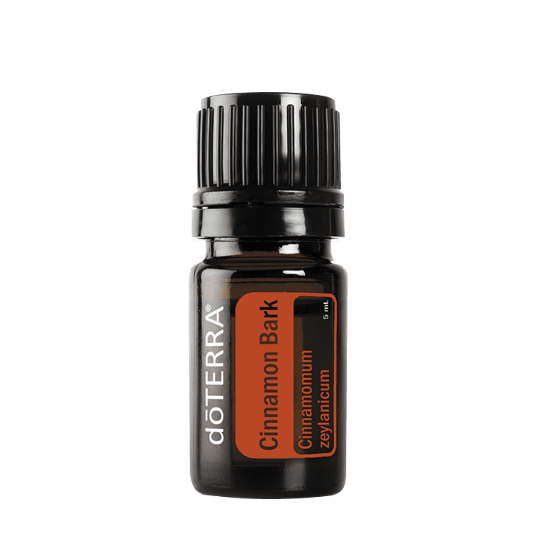 doTERRA Cinnamon Bark essential oil bottle on a white background