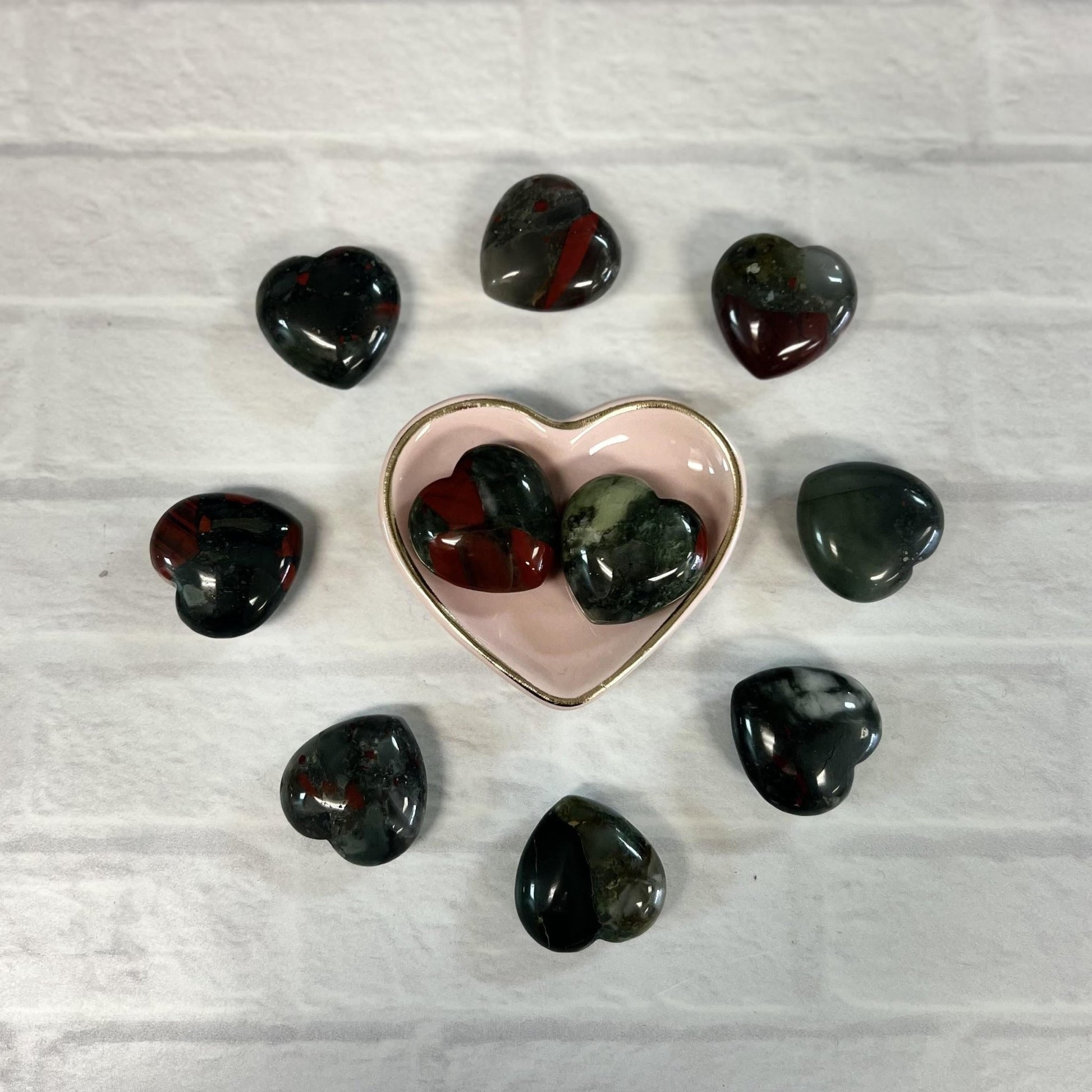 Bloodstone Tumbled 30mm Heart - The Mystical Moon Online Store