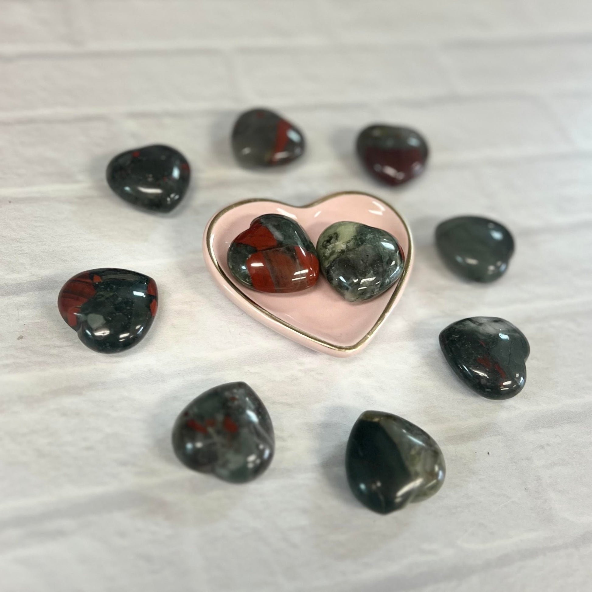 Bloodstone Tumbled 30mm Heart - The Mystical Moon Online Store