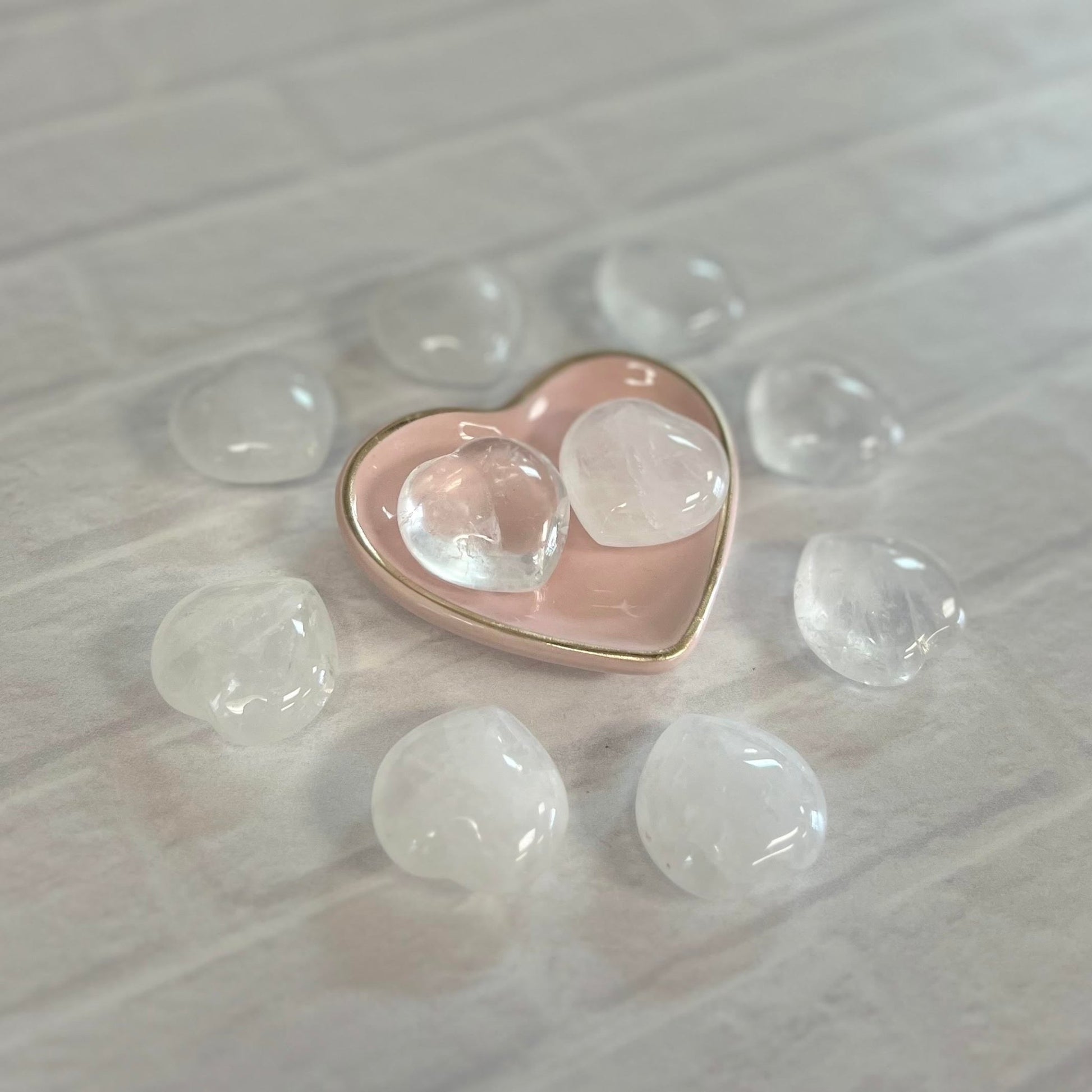 Clear Quartz Tumbled 30mm Heart - The Mystical Moon Online Store