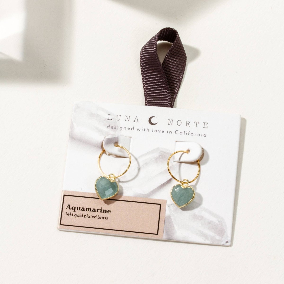 Conversation Heart Mini Hoop Earrings - Aquamarine - The Mystical Moon Online Store