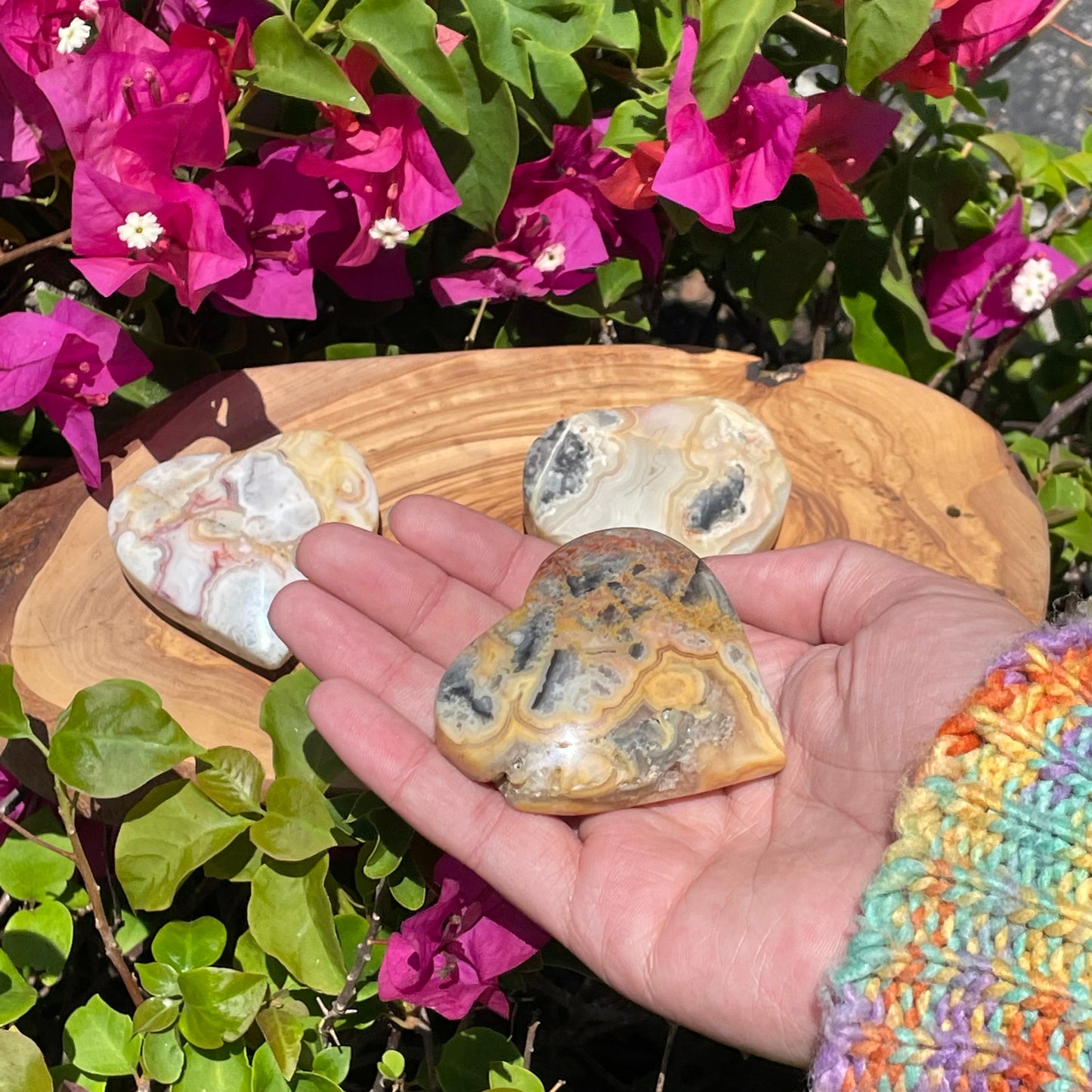 Large Crazy Lace Agate Heart