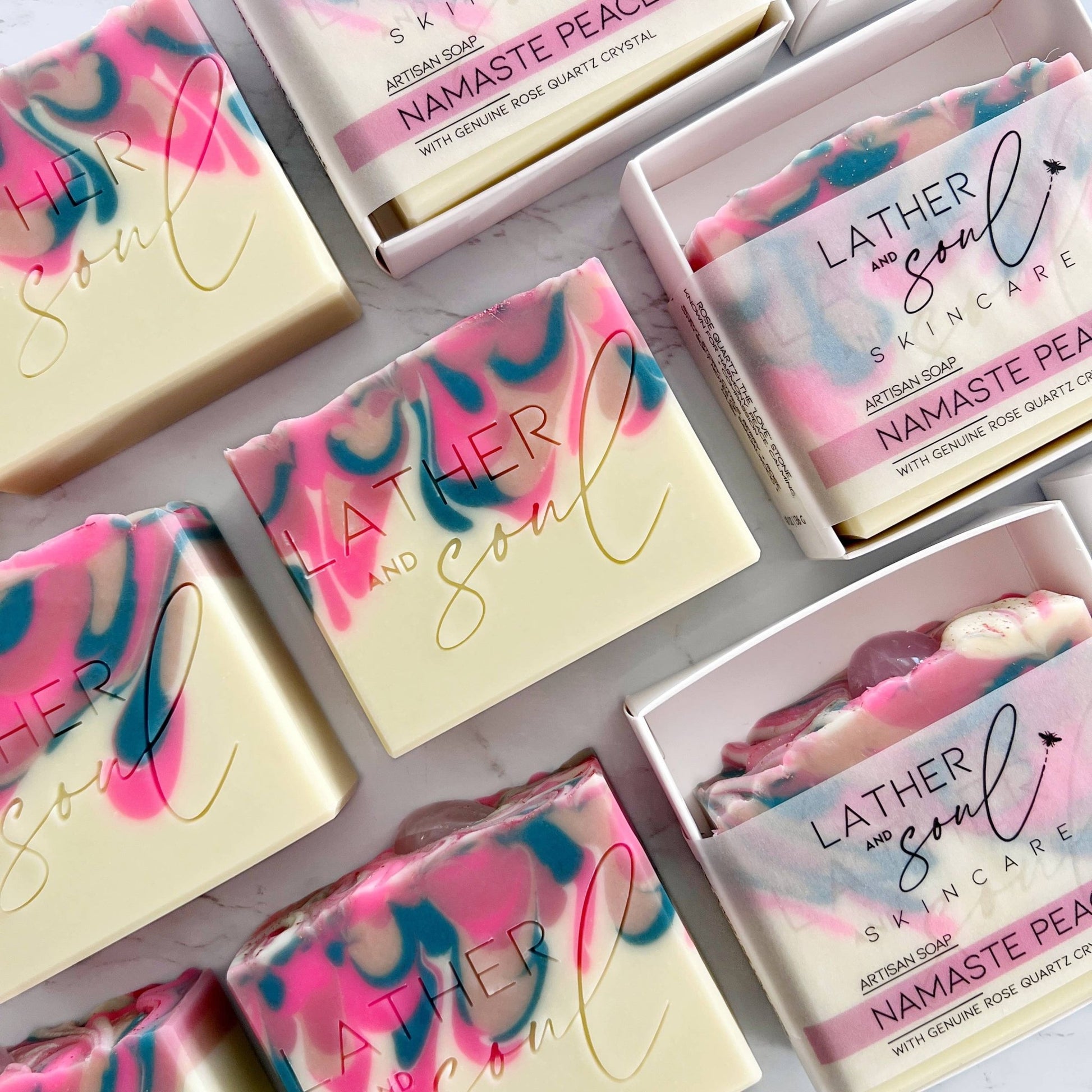 Crystal Soap - Namaste Peaceful | Rose Quartz - The Mystical Moon Online Store