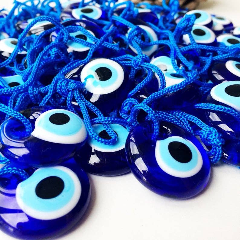 Evil Eye Bead, Blue Glass Evil Eye Charm - The Mystical Moon Online Store