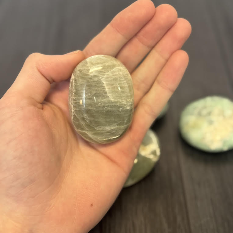 Garnierite (Green Moonstone) Palm Stones - The Mystical Moon Online Store