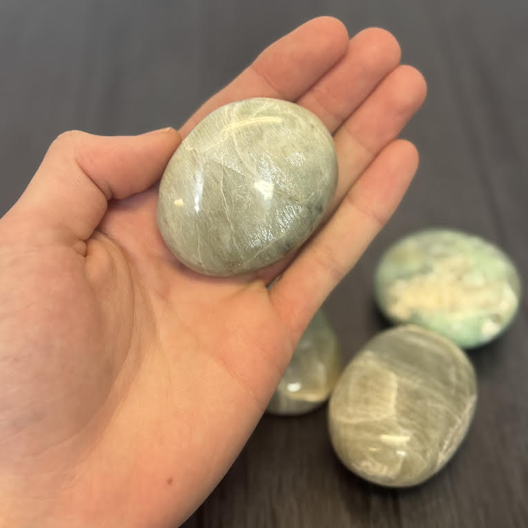 Garnierite (Green Moonstone) Palm Stones - The Mystical Moon Online Store