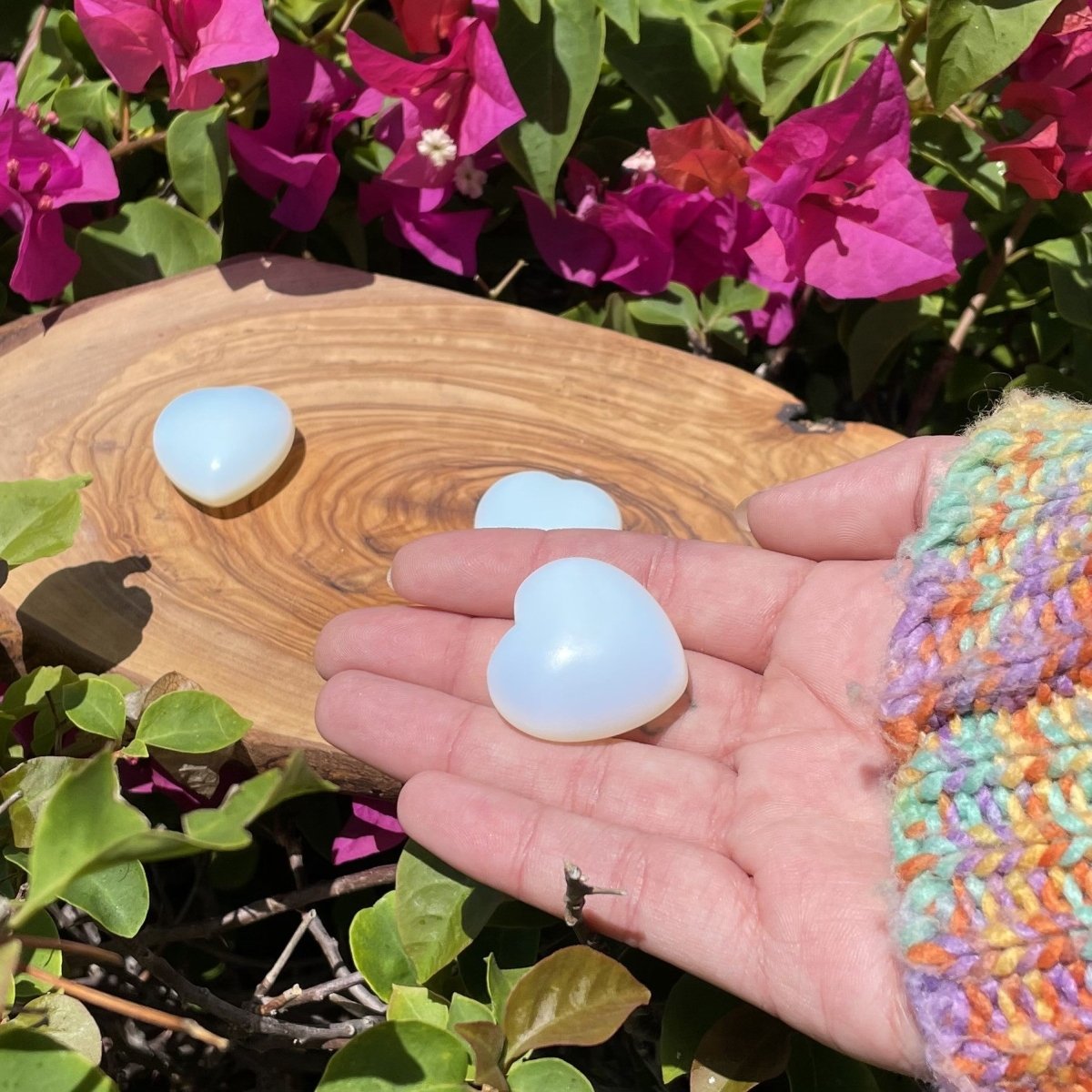 Opalite Tumbled 30mm Heart - The Mystical Moon Online Store