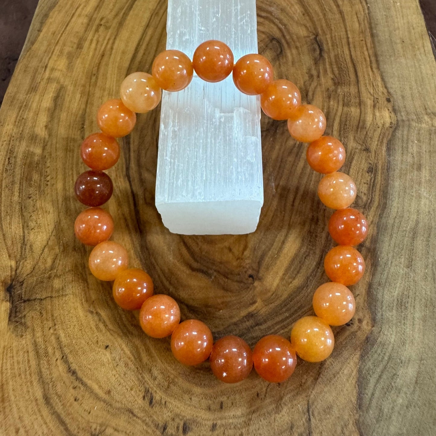 Orange Aventurine Beaded Bracelet 8mm - The Mystical Moon Online Store