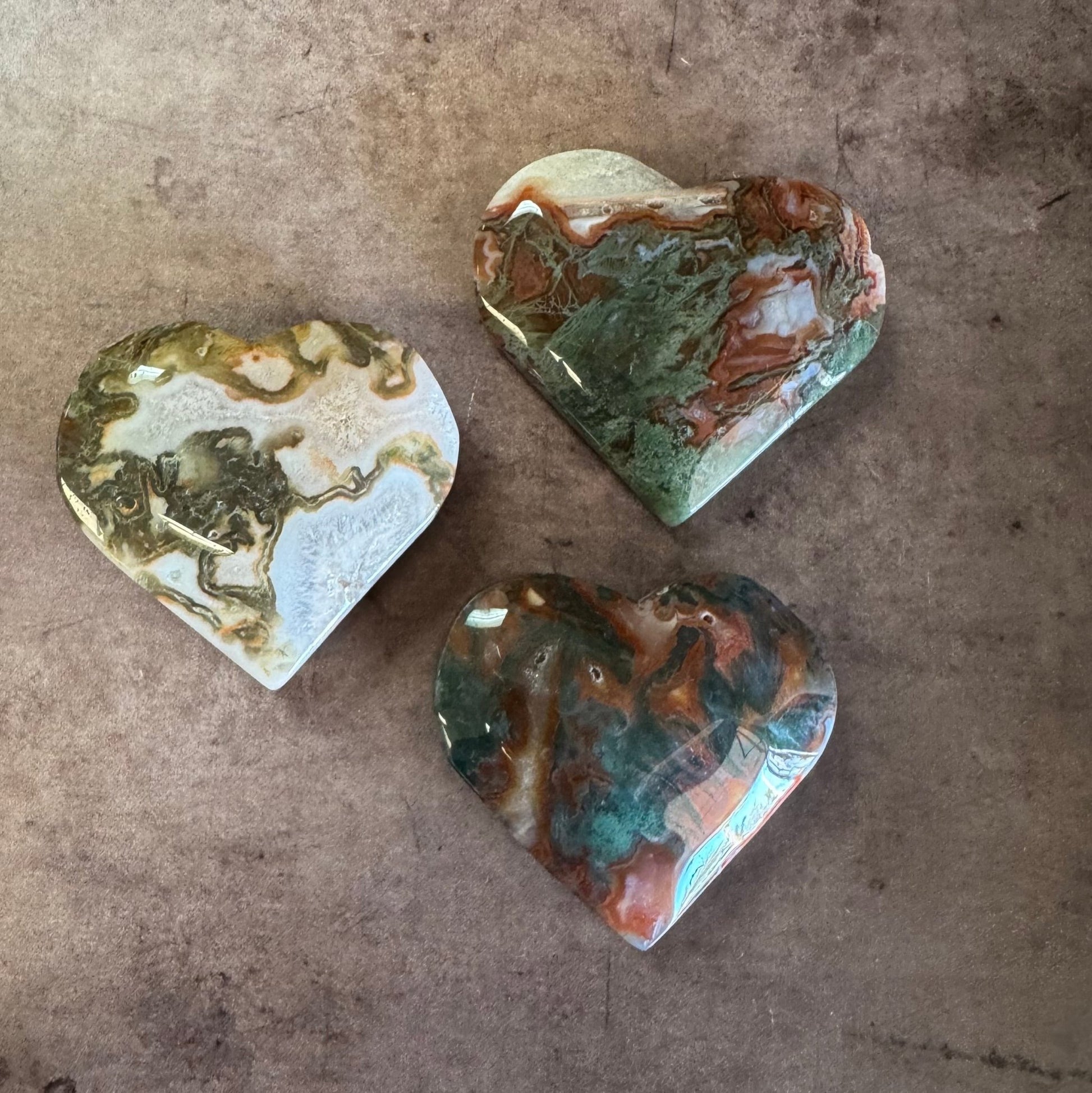 Red Moss Agate Heart $15 - The Mystical Moon Online Store