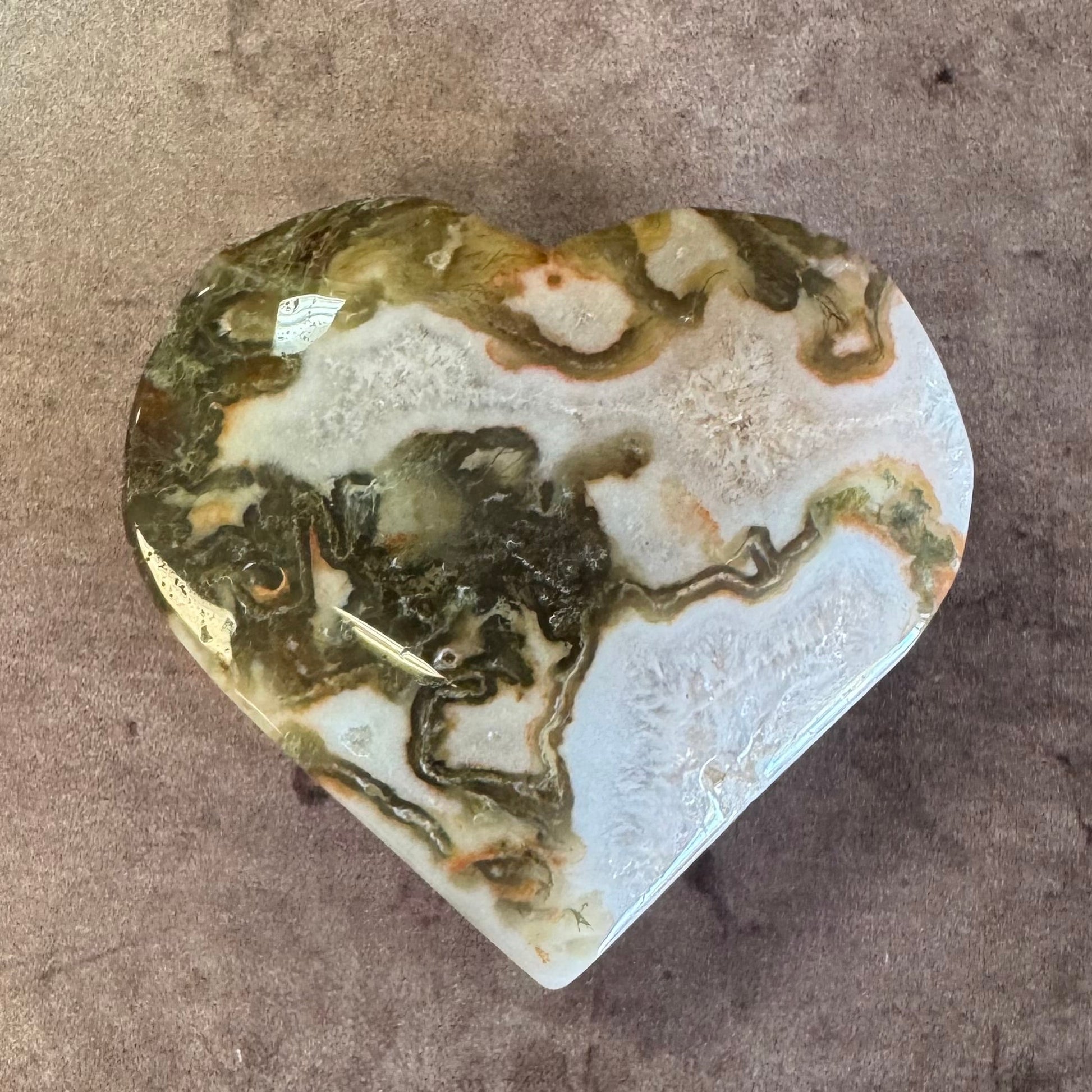 Red Moss Agate Heart $15 - The Mystical Moon Online Store