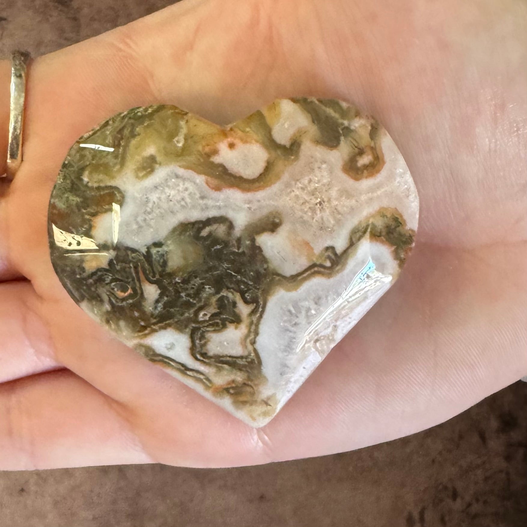 Red Moss Agate Heart $15 - The Mystical Moon Online Store