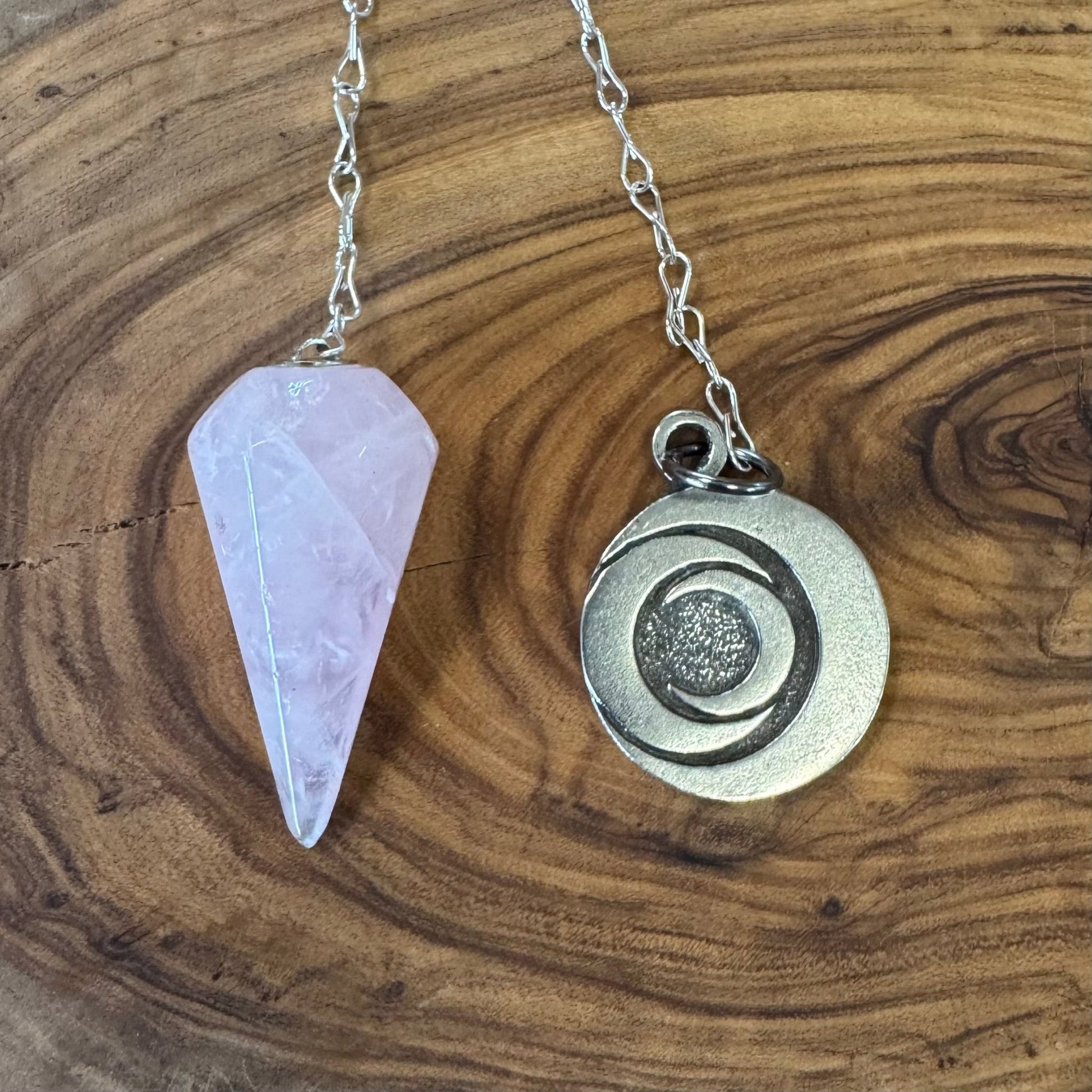 Rose Quartz Celtic Moon Pendulum - The Mystical Moon Online Store