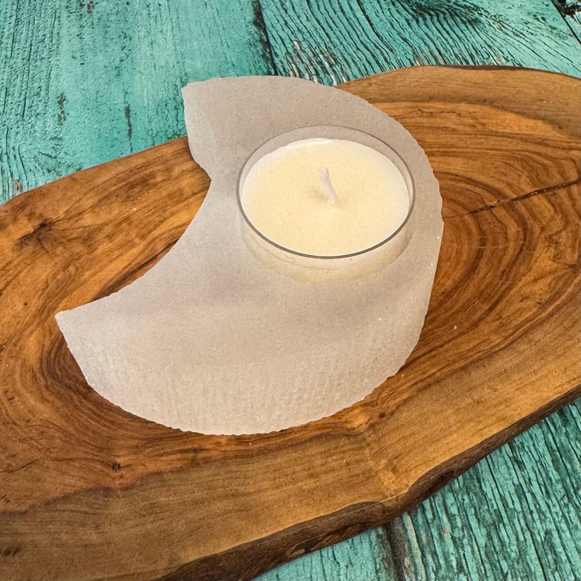 Selenite Crescent Moon Candle Holder - The Mystical Moon Online Store