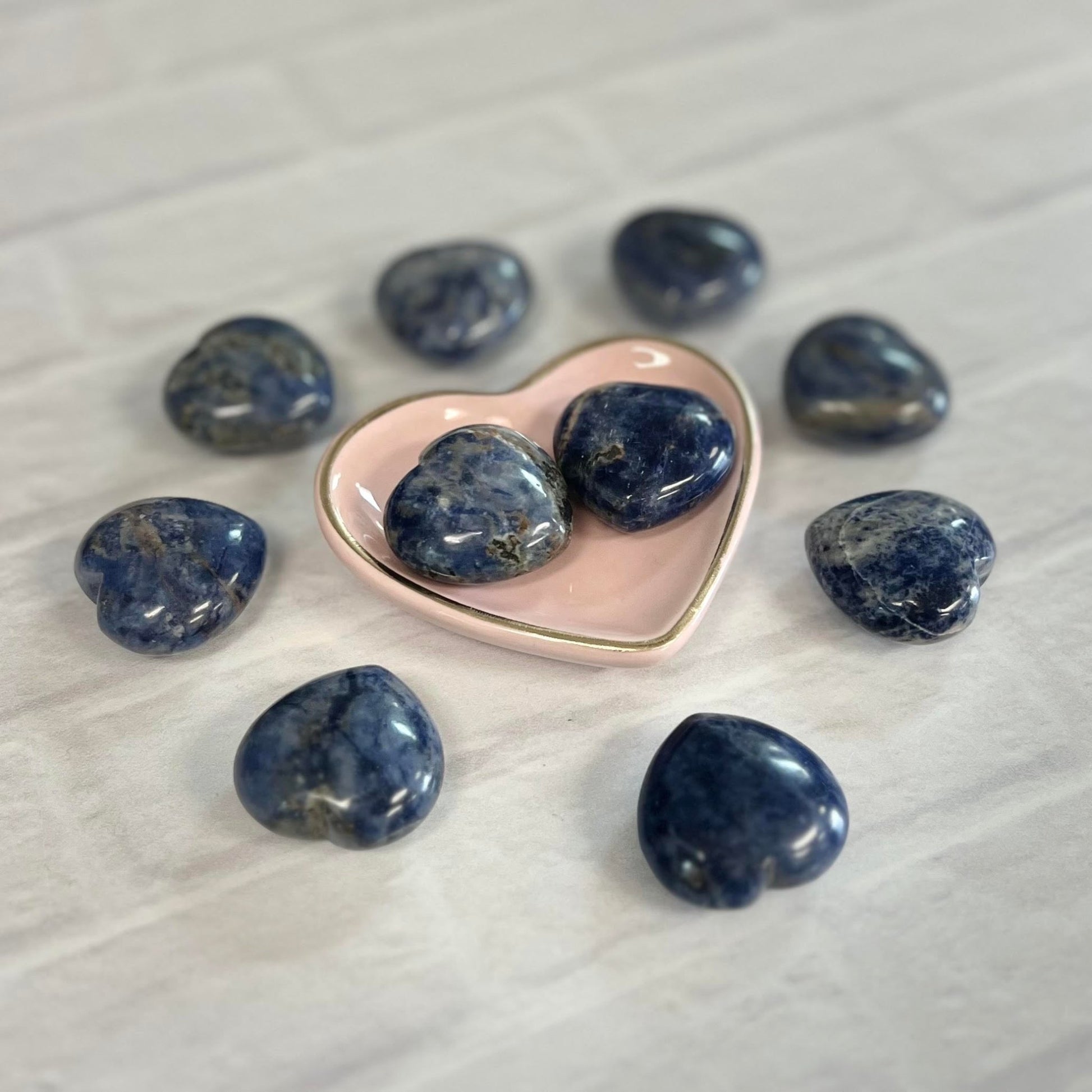 Sodalite Tumbled 30mm Heart - The Mystical Moon Online Store