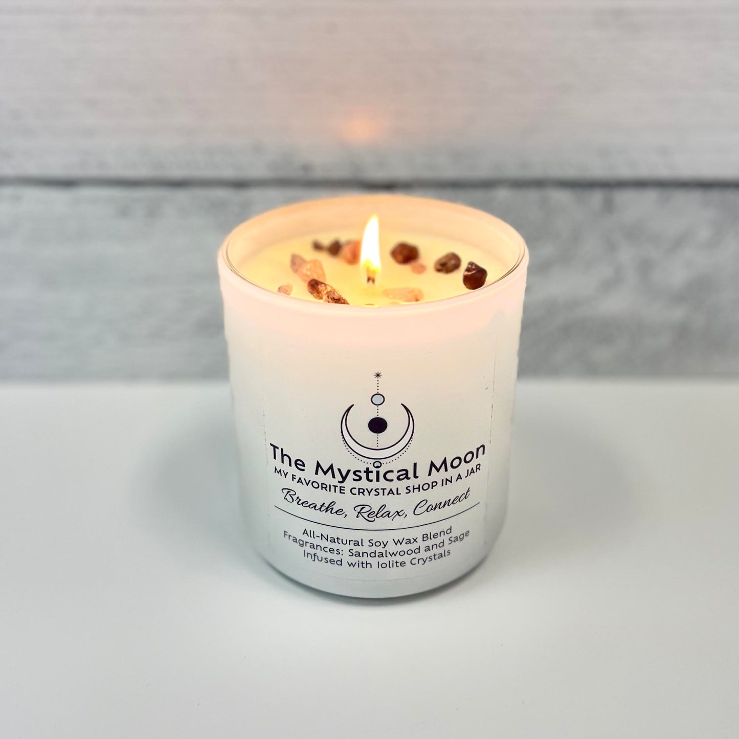 Iolite Crystal Candle