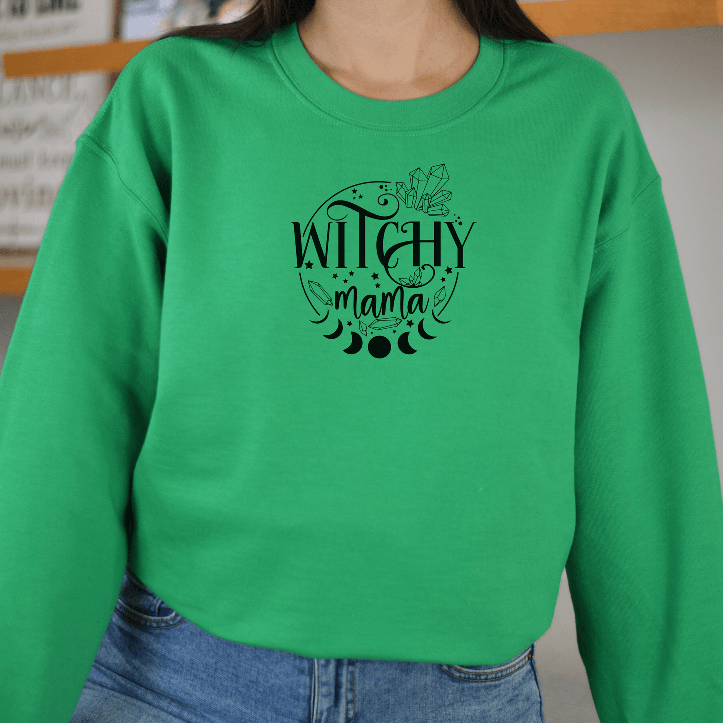 Witchy Mama Sweatshirt, Mom Gift, Gift for Friend, Cozy Sweatshirt, Witchy Apparel, Crewneck Sweatshirt - The Mystical Moon Online Store