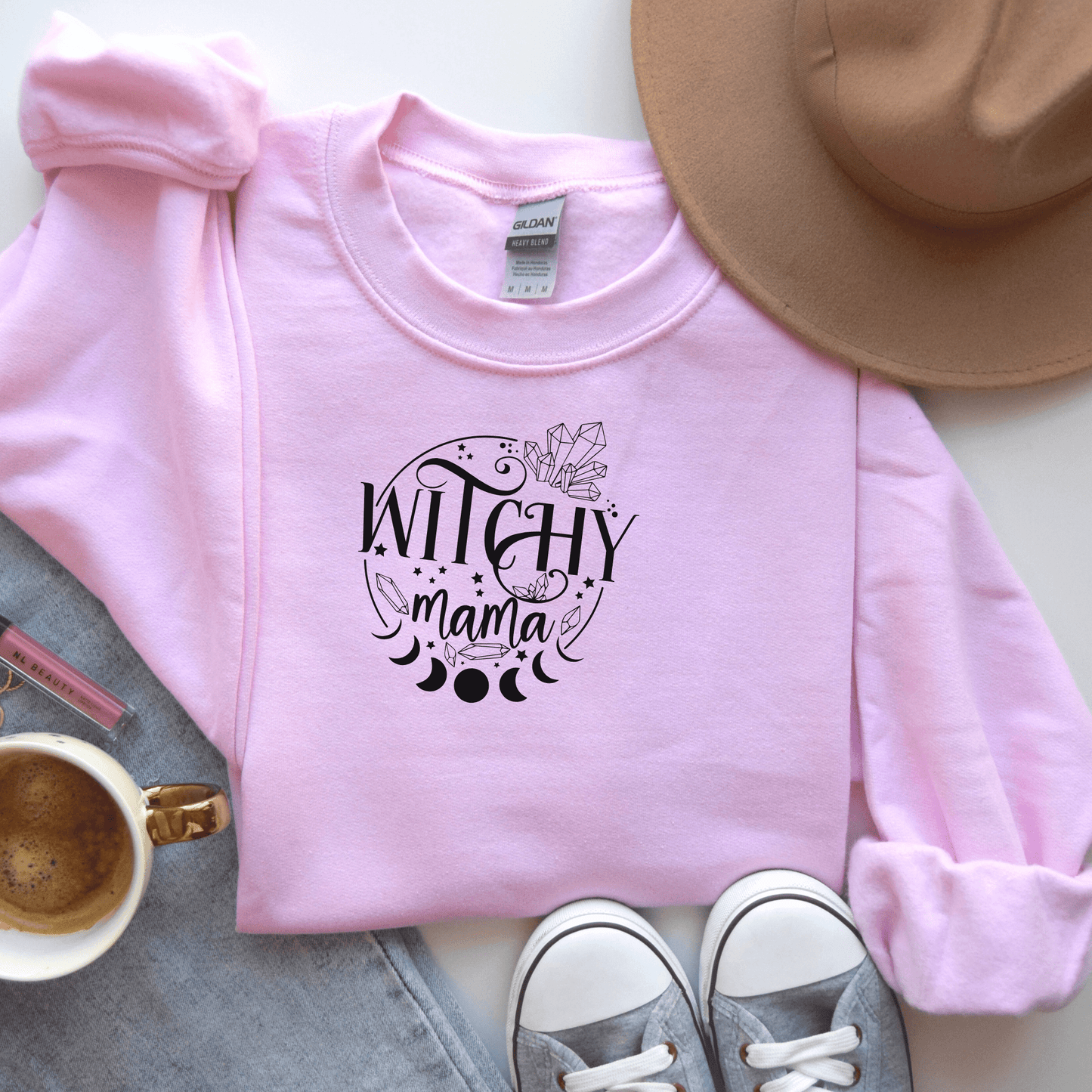 Witchy Mama Sweatshirt, Mom Gift, Gift for Friend, Cozy Sweatshirt, Witchy Apparel, Crewneck Sweatshirt - The Mystical Moon Online Store