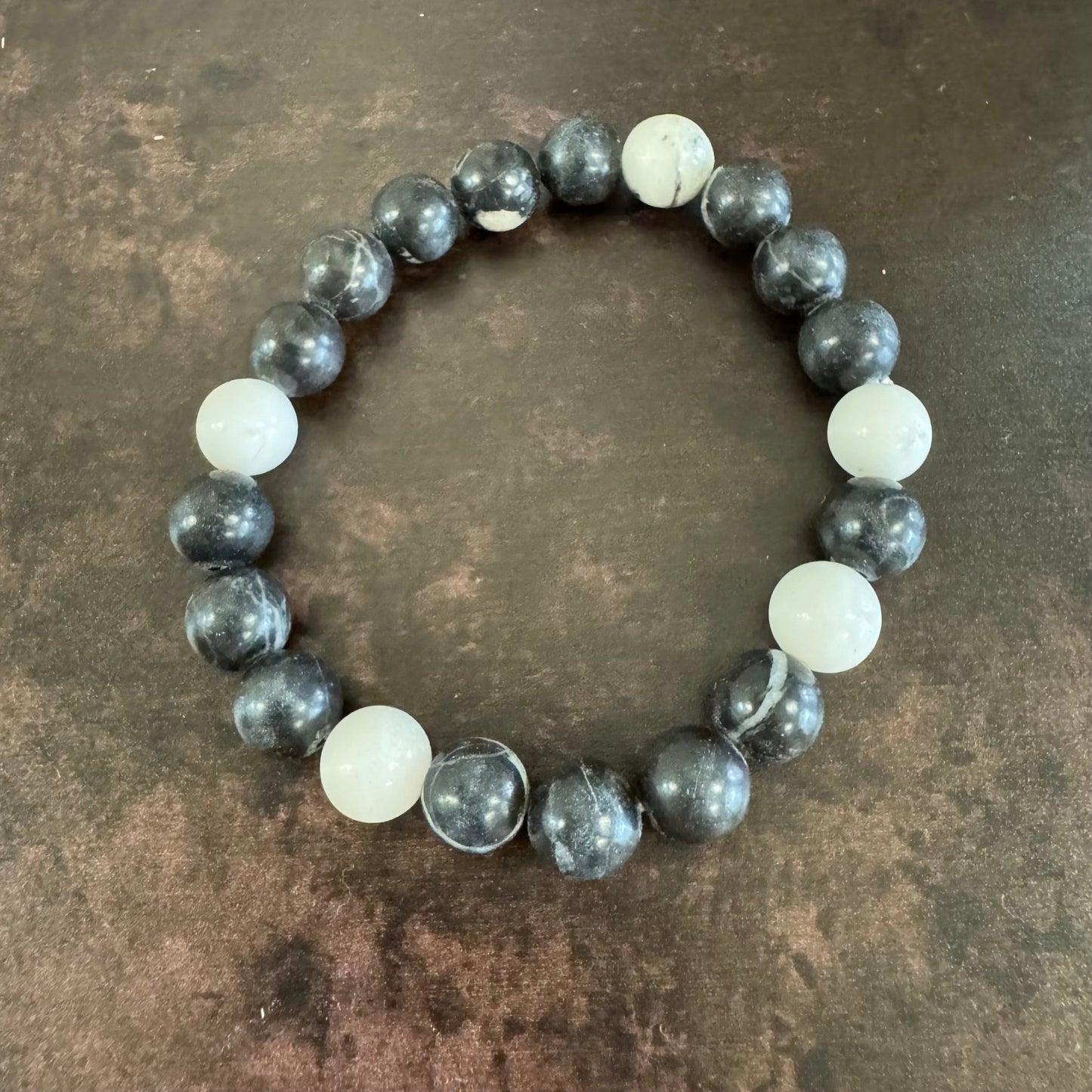 Zebra Agate Beaded Bracelet 8mm - The Mystical Moon Online Store
