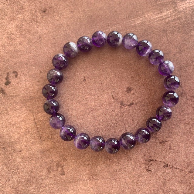 Amethyst Beaded Bracelet 8mm