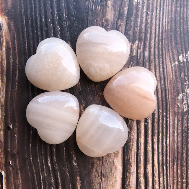 Peach Aventurine Tumbled 30mm Heart