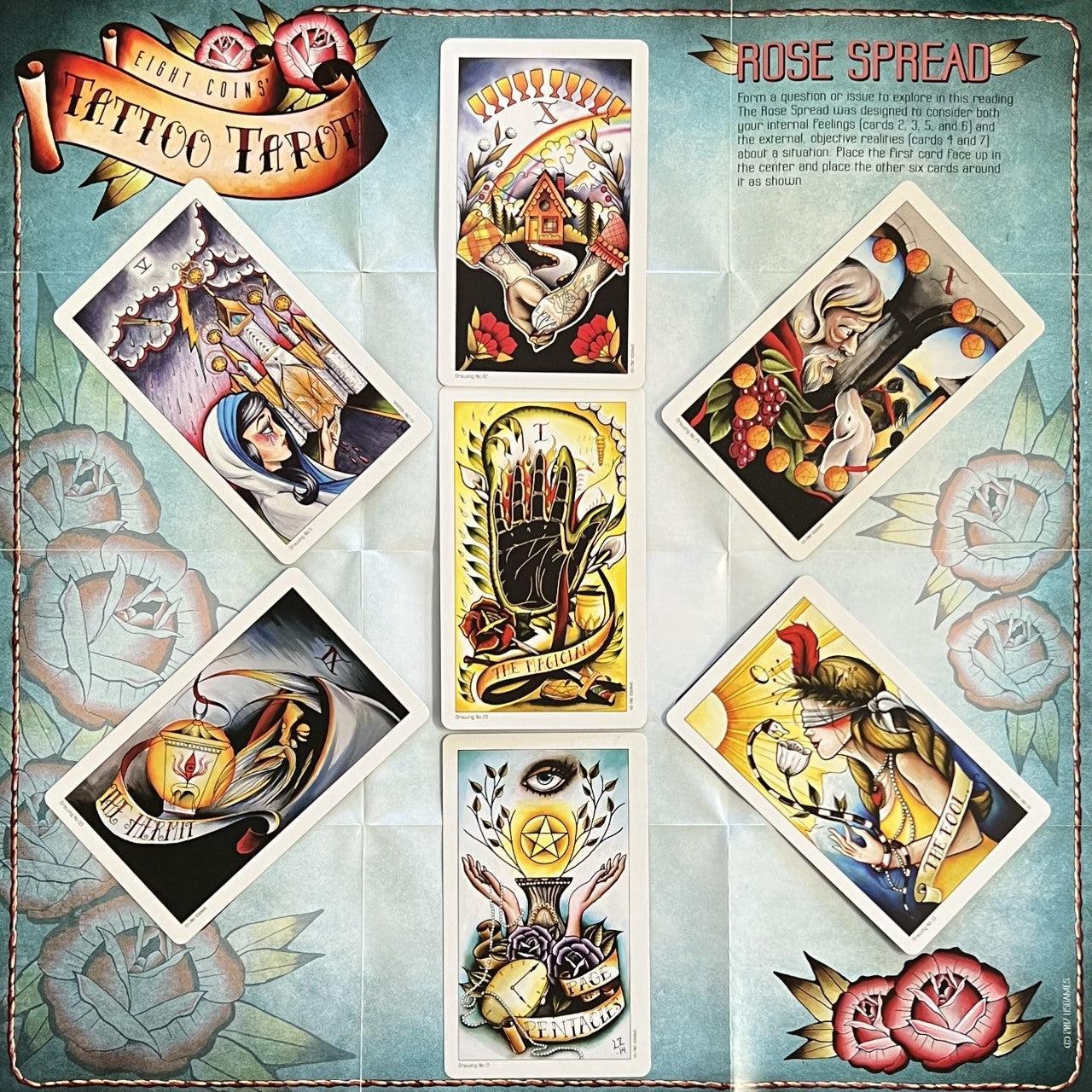 Eight Coins Tattoo Tarot by Lana Zellner - The Mystical Moon Online Store