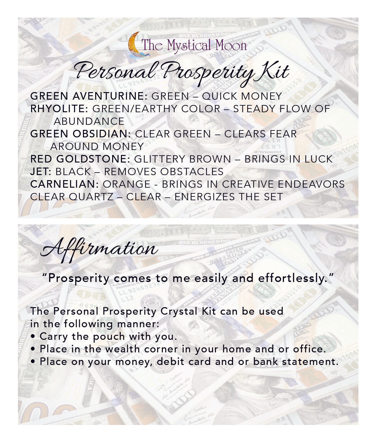 Personal Prosperity Crystal Kit